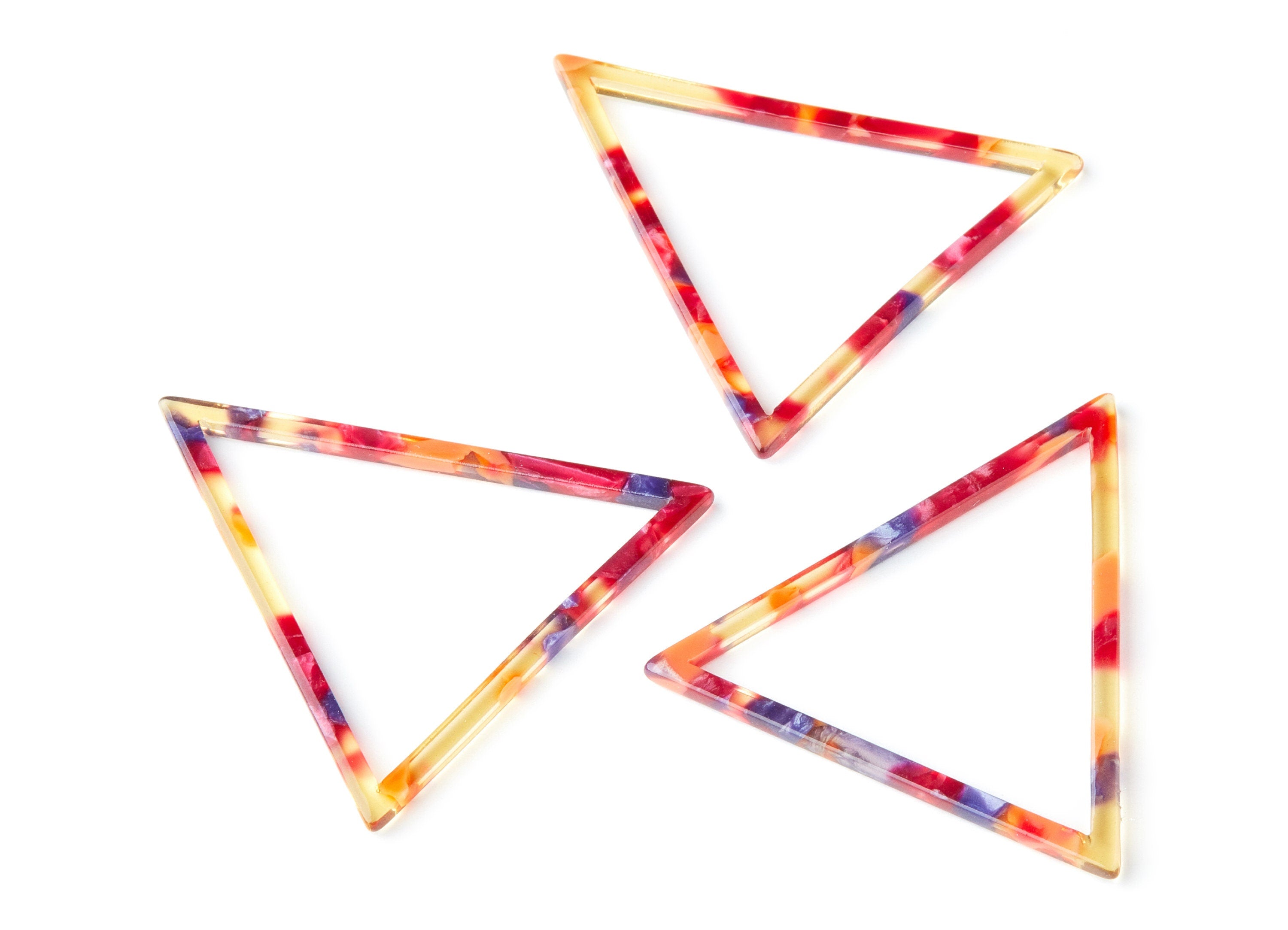 Acetate Triangle Earring Charm - Triangle Shaped Pendant - Earring Findings - Jewelry Supplies - Color Code: A44 - 57.7x51.4x2.7mm - AC1374G - DOMEDBAZAAR