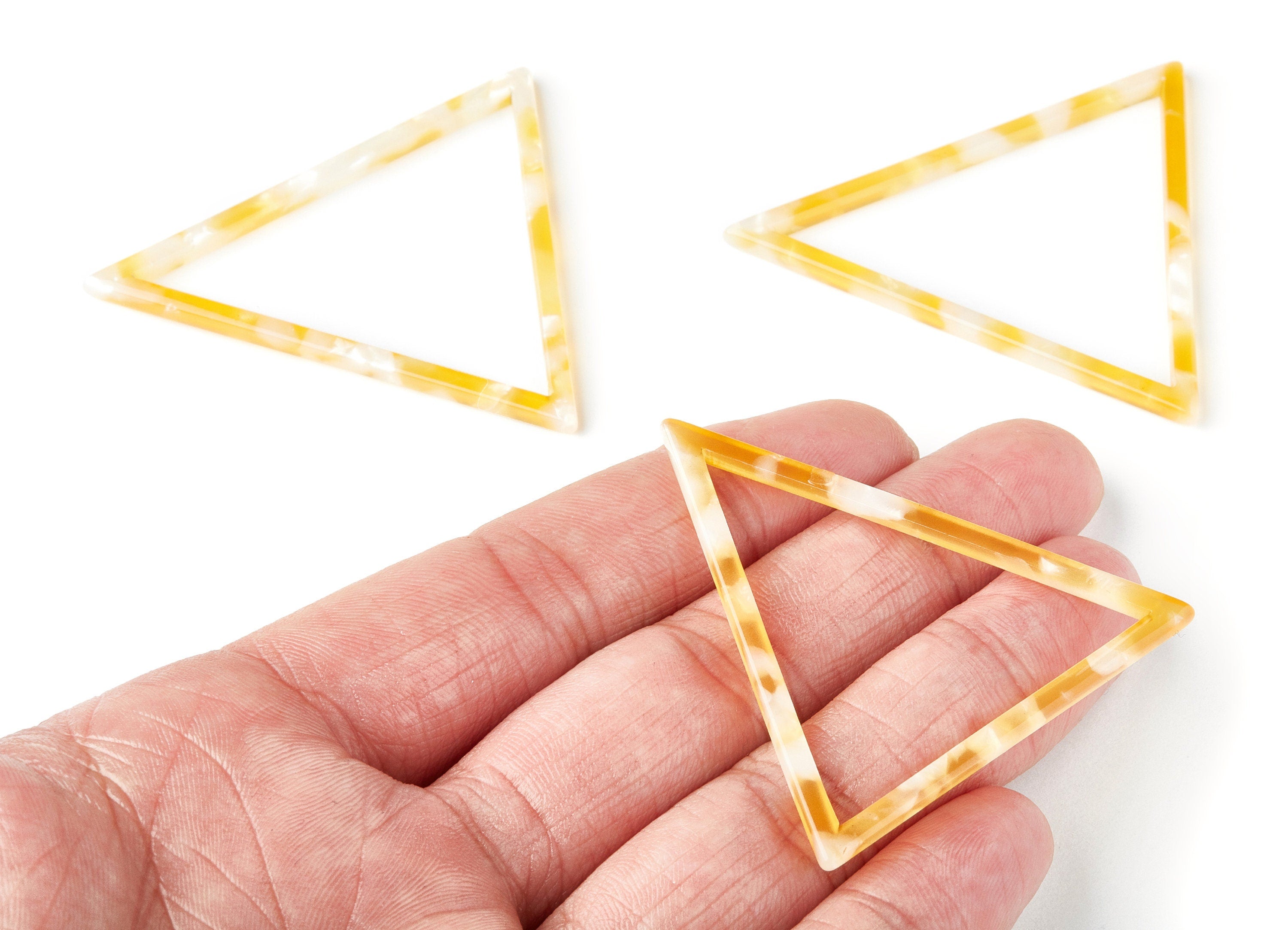 Acetate Triangle Earring Charms - Triangle Pendant - Earring Findings - Jewelry Supplies - Color Code: A43 - 57.7x51.4x2.7mm - AC1374S - DOMEDBAZAAR