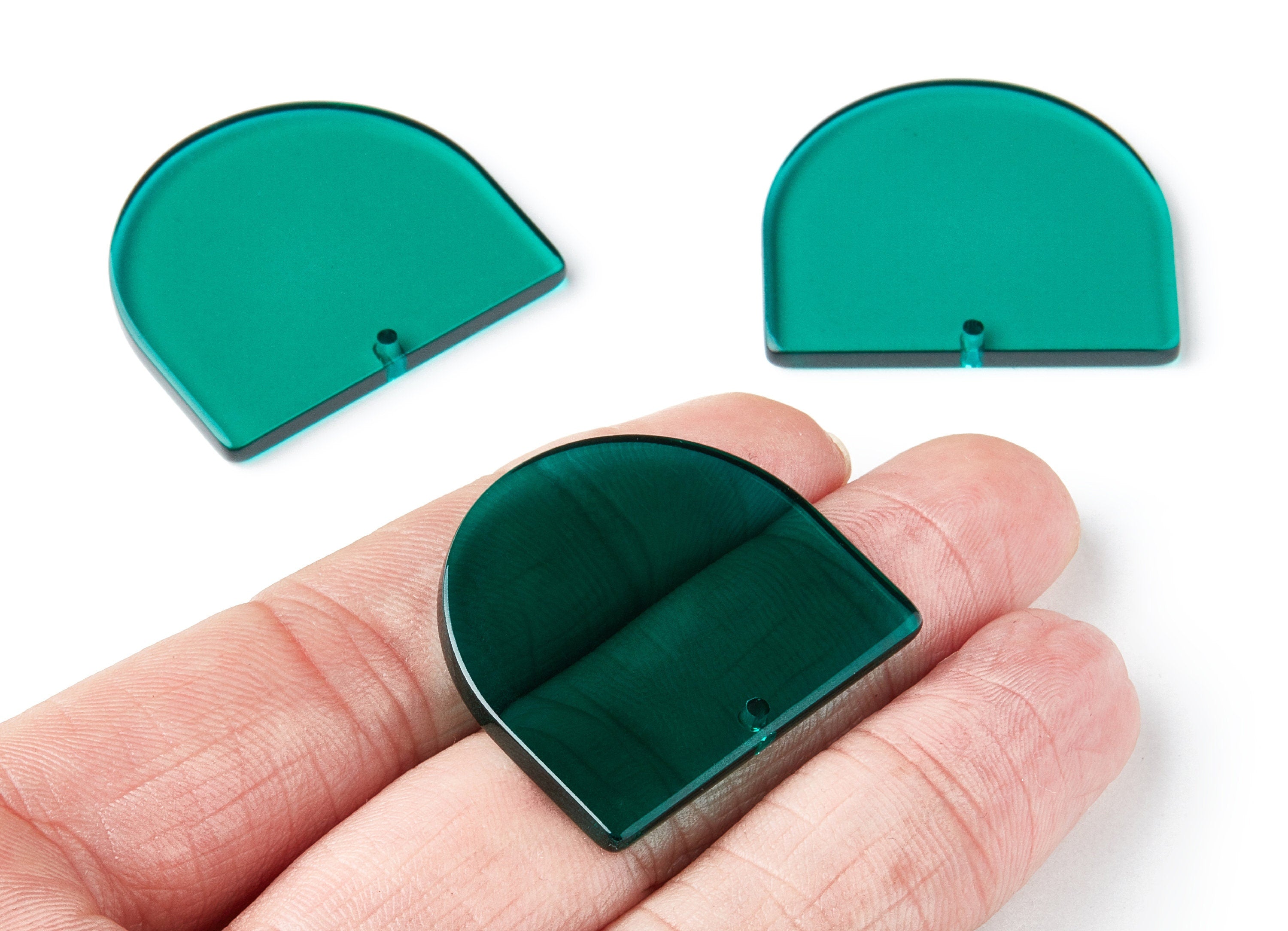 Acrylic D Earring Charms - D Shaped Pendant - Earring Findings - Jewelry Supplies - Color Code: A62 - 33.43x29.25x2.7mm - AC1094U1 - DOMEDBAZAAR