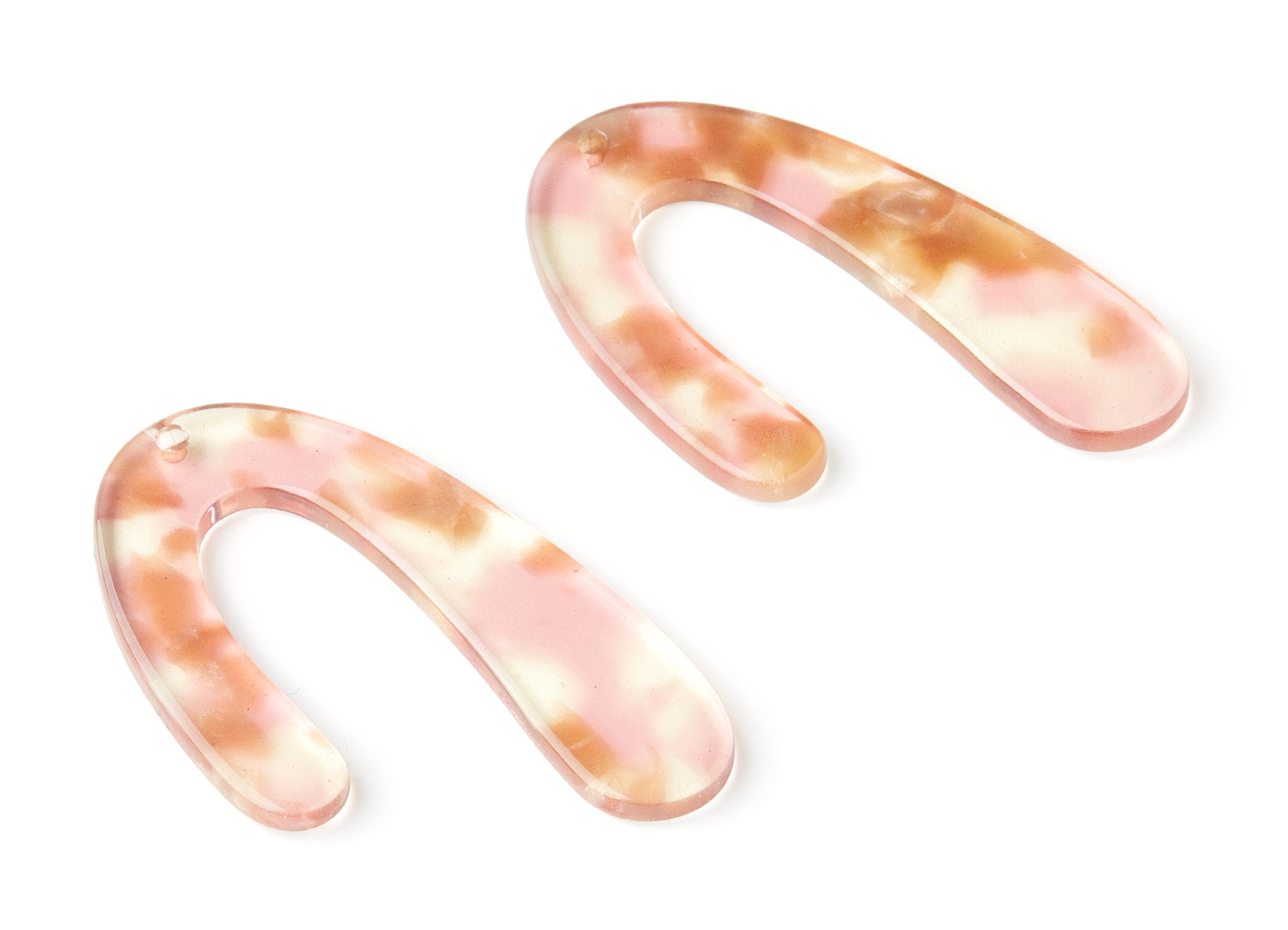 Acetate U Earring Charms - U Shaped Pendant - Earring Findings - Jewelry Supplies - Color Code: A45 - 44.5x27x2.68mm - AC1363E - DOMEDBAZAAR