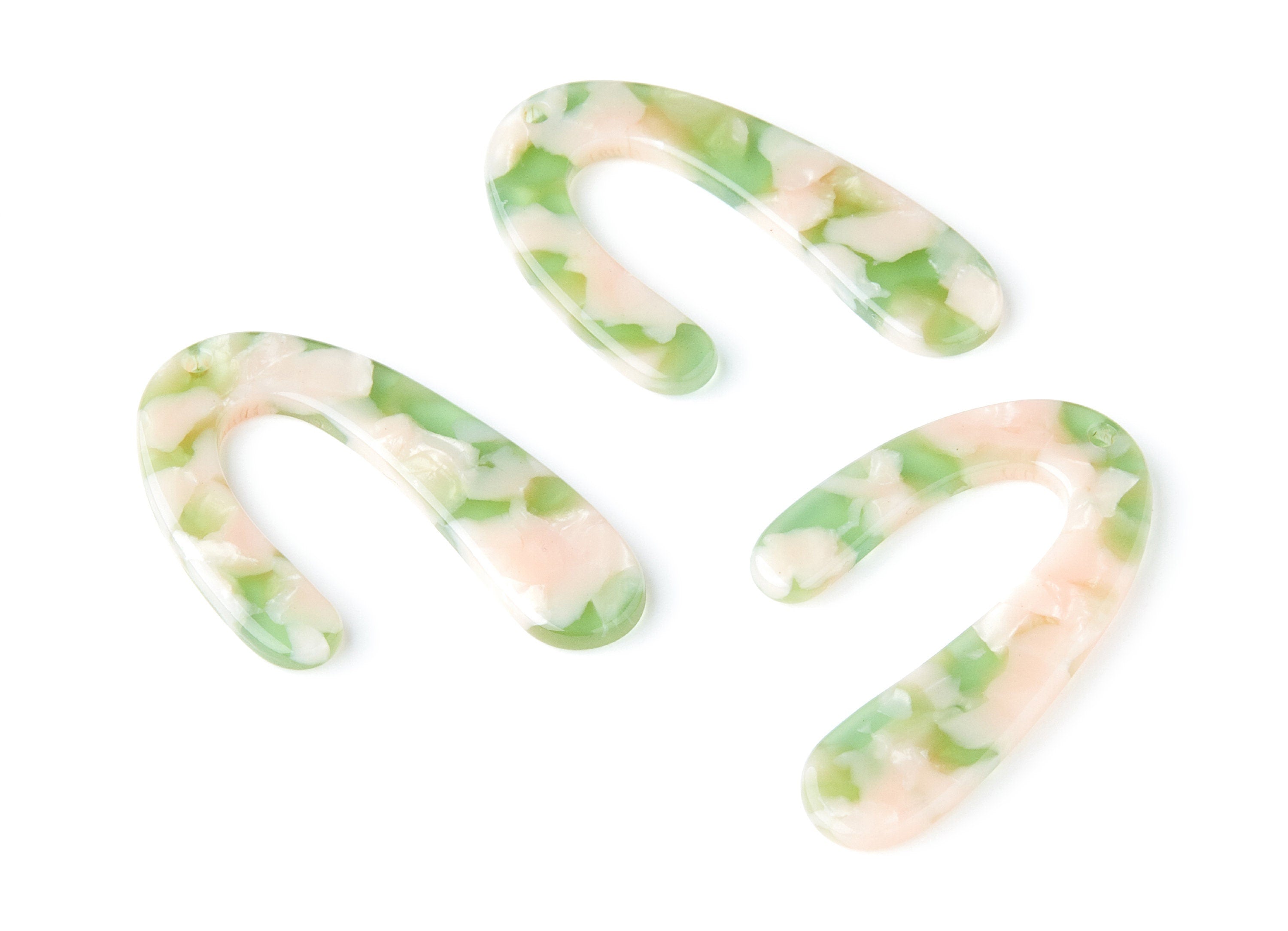 Acetate U Earring Charms - U Shaped Pendant - Earring Findings - Jewelry Supplies - Color Code: A38 - 44.5x27x2.68mm - AC1363G - DOMEDBAZAAR