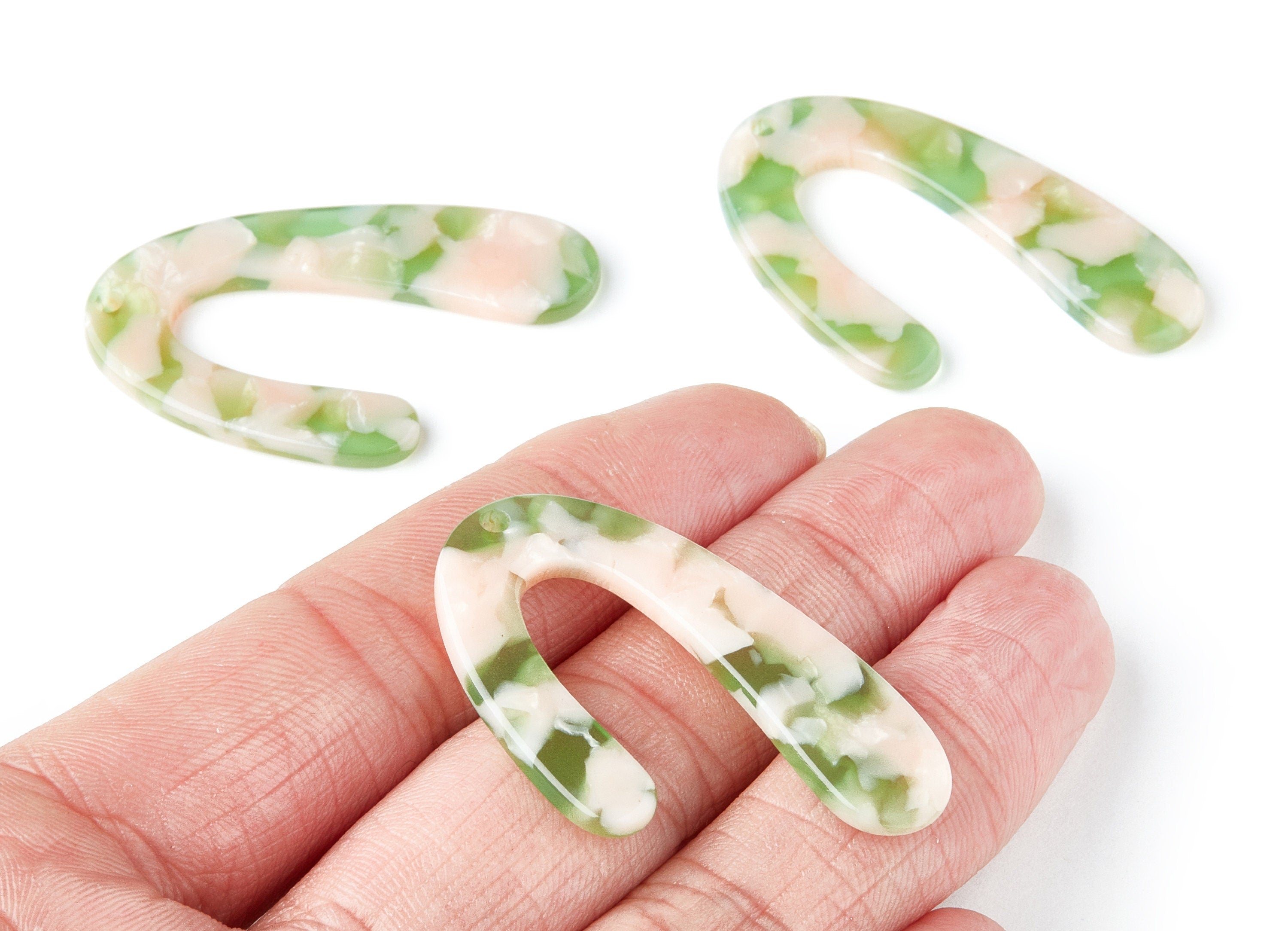 Acetate U Earring Charms - U Shaped Pendant - Earring Findings - Jewelry Supplies - Color Code: A38 - 44.5x27x2.68mm - AC1363G - DOMEDBAZAAR