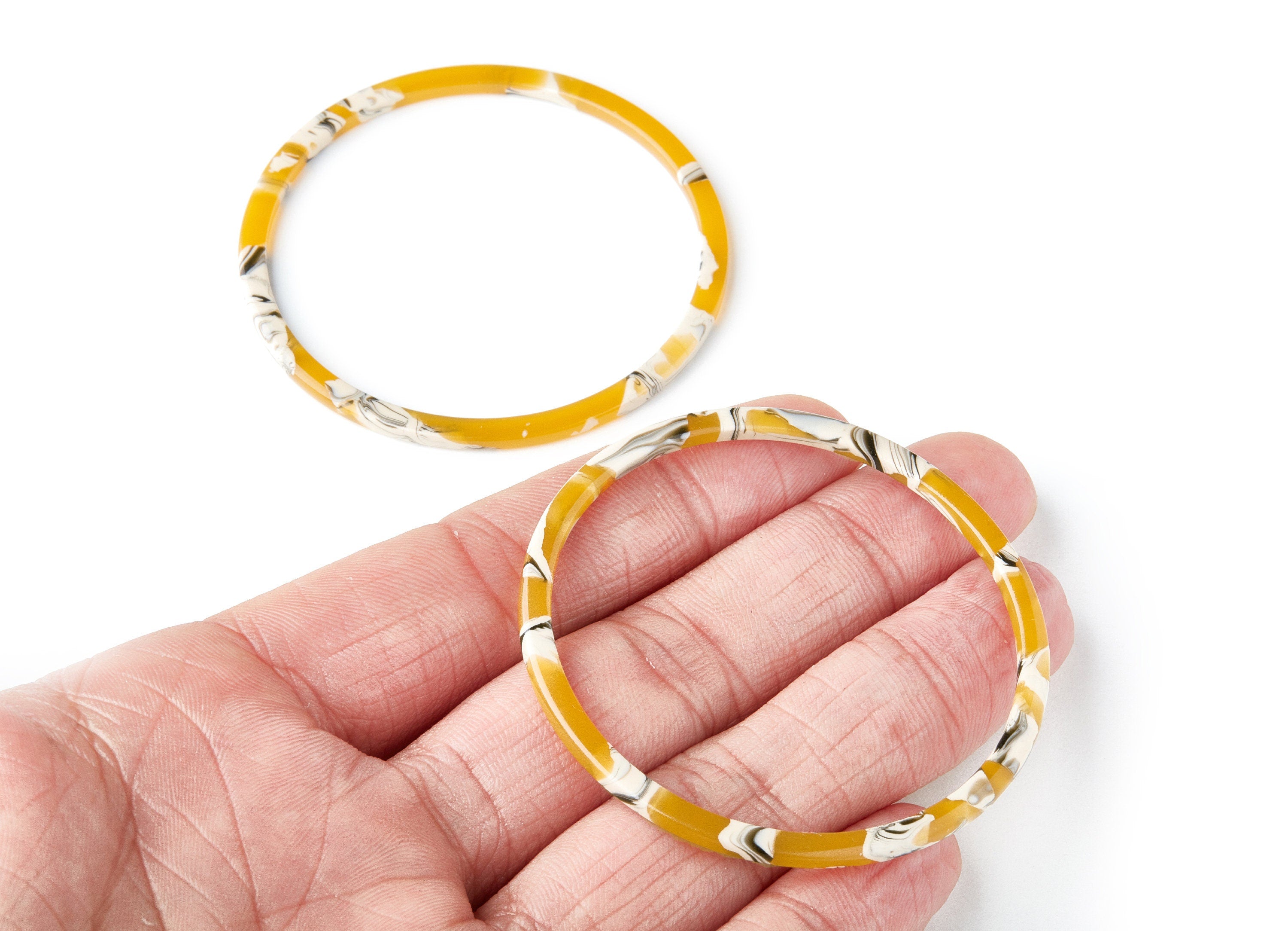 Acetate Hoop Earring Charms - Circle Shaped Pendant - Earring Findings - Jewelry Supplies - Color Code: A14 - 57x57x2.7mm - AC1165R - DOMEDBAZAAR