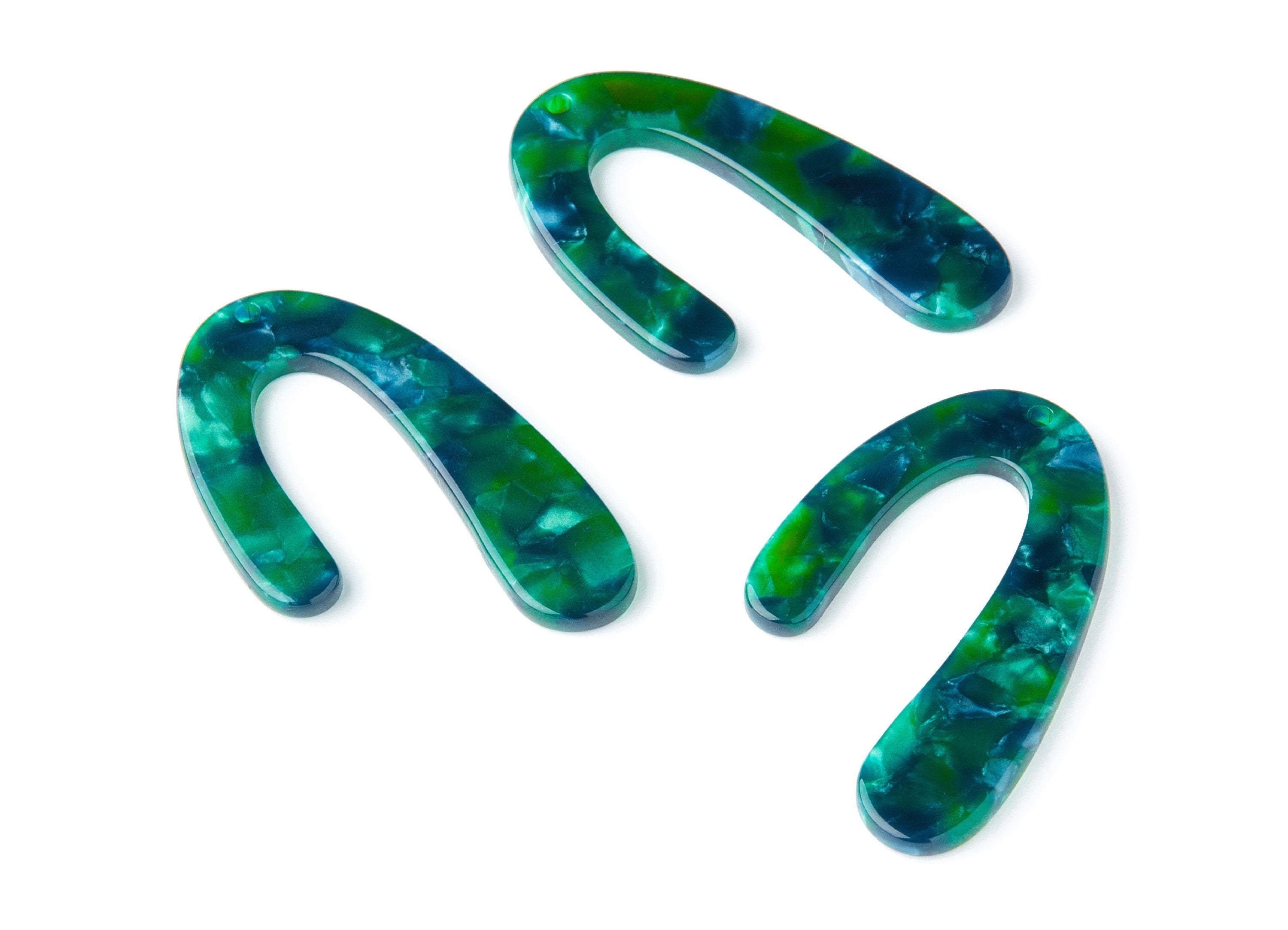 Acetate U Earring Charms - U Shaped Pendant - Earring Findings - Jewelry Supplies - Color Code: A13 - 44.5x27x2.68mm - AC1363L - DOMEDBAZAAR