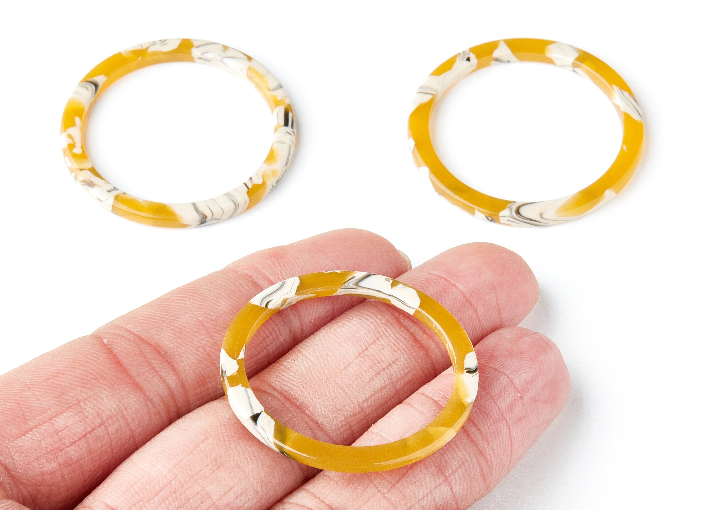 Acetate Hoop Earring Charms - Acrylic Circle Pendant - Earring Findings - Jewelry Supplies - Color Code: A14 - 36x36x2.28mm - AC1168R - DOMEDBAZAAR