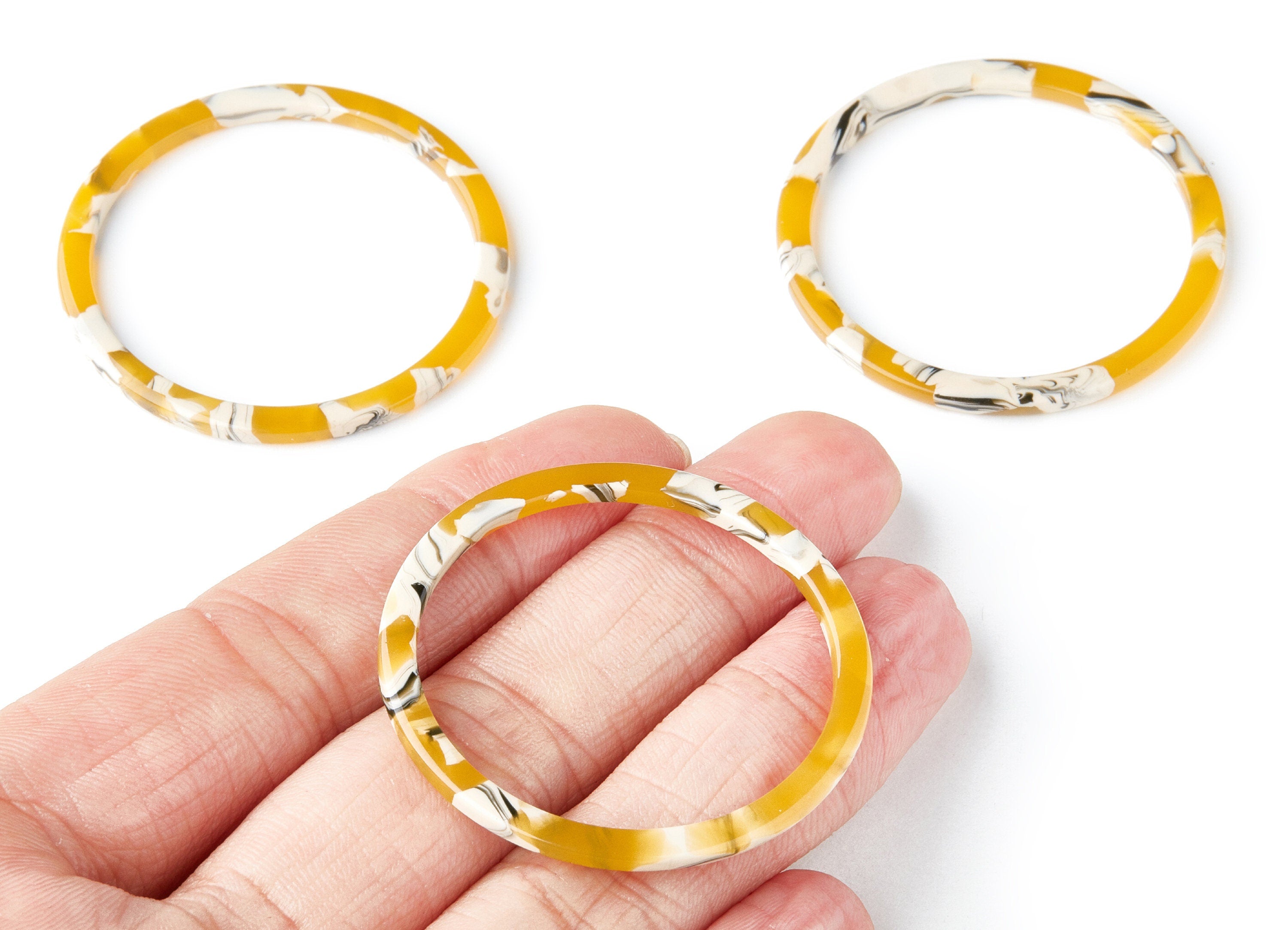 Acetate Hoop Earring Charms - Circle Shaped Pendant - Earring Findings - Jewelry Supplies - Color Code: A14 - 43x43x2.7mm - AC1167R - DOMEDBAZAAR