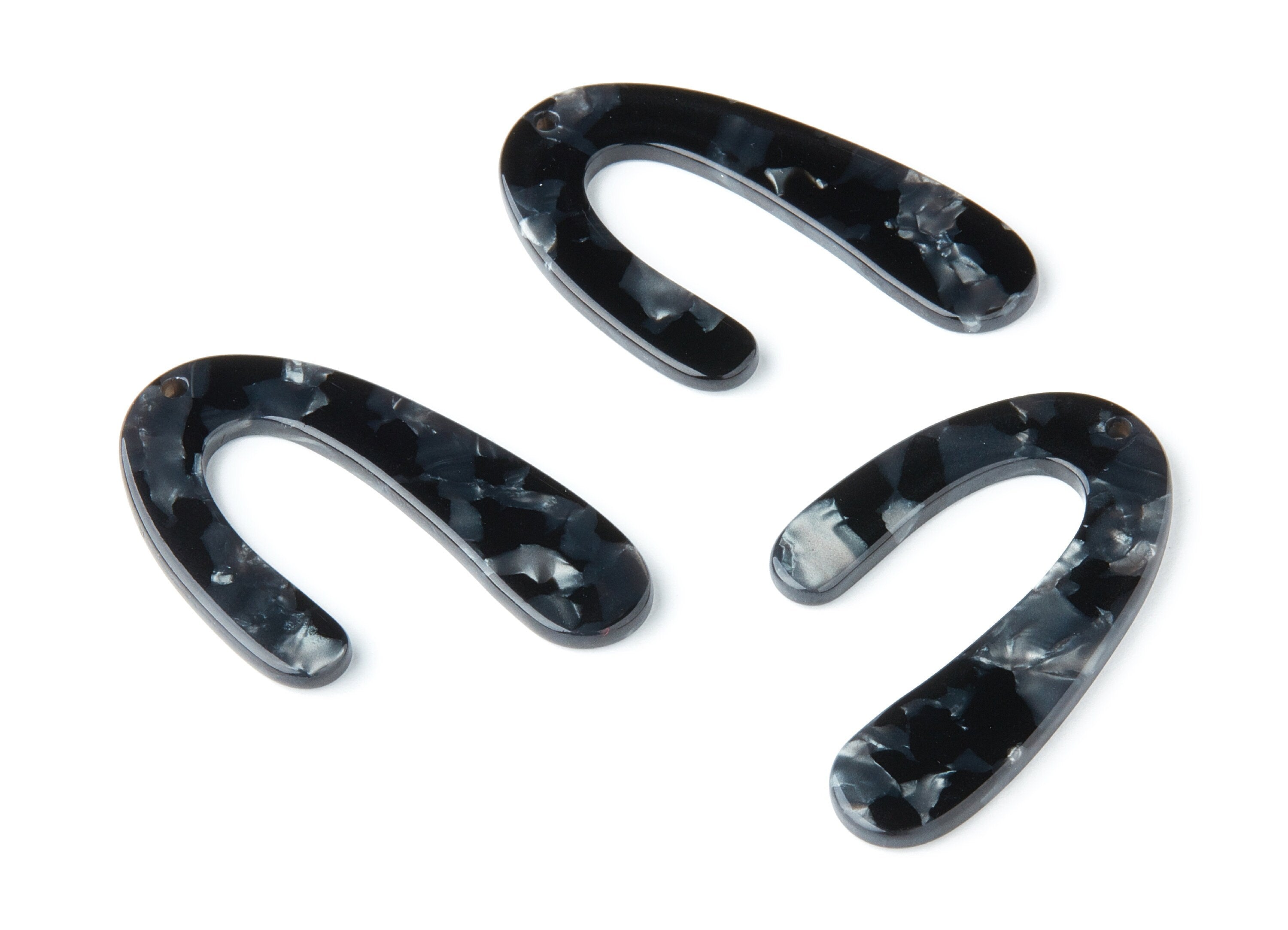 Acetate U Earring Charms - U Shaped Pendant - Earring Findings - Jewelry Supplies - Color Code:A48 - 44.5x27x2.68mm - AC1363M - DOMEDBAZAAR