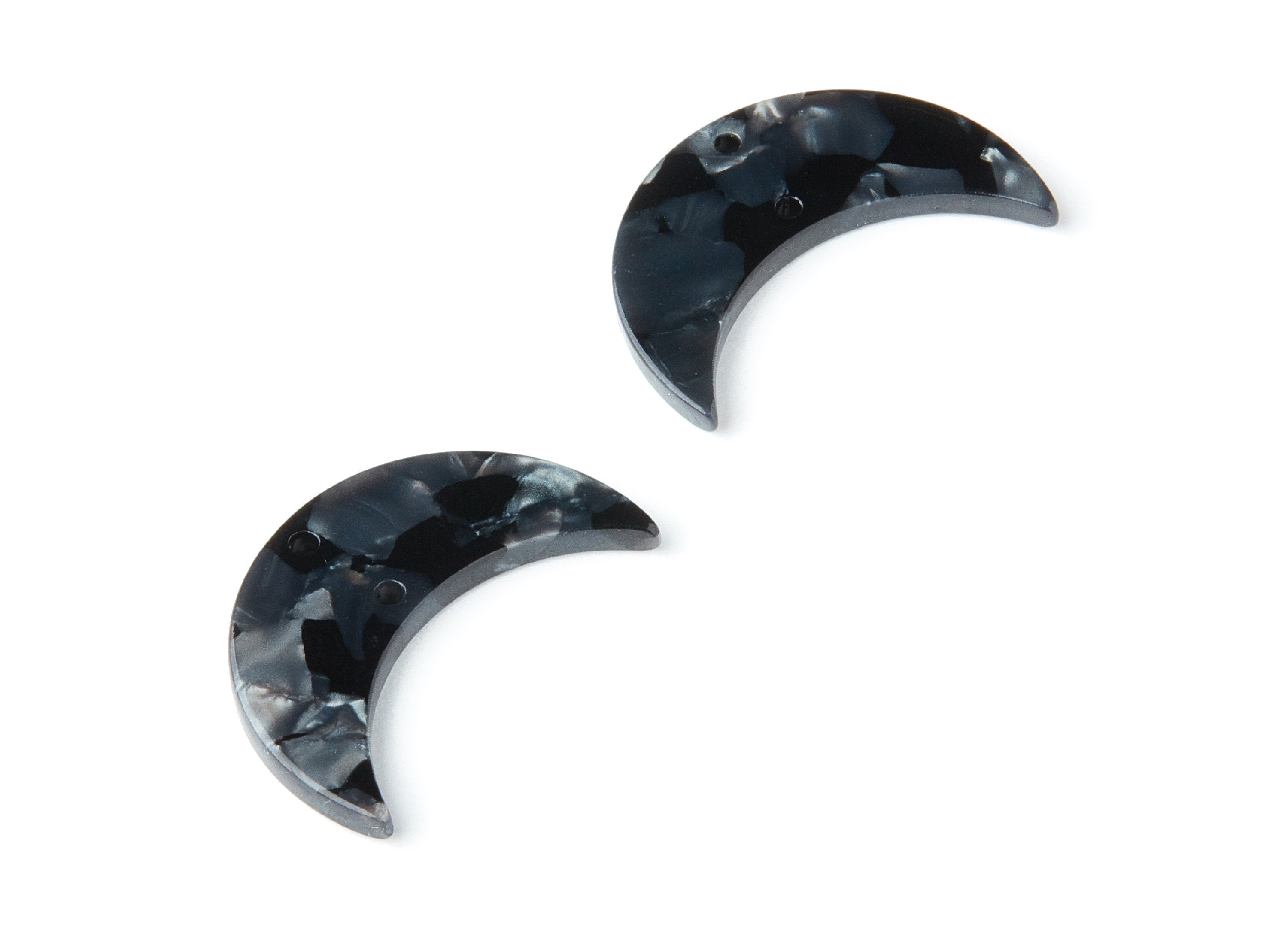 Acetate Moon Connector - Two Holes - Moon Earring and Pendant - Jewellery Supplies - Color Code: A48 - 29.8x19.24x2.77mm - AC1110MM - DOMEDBAZAAR