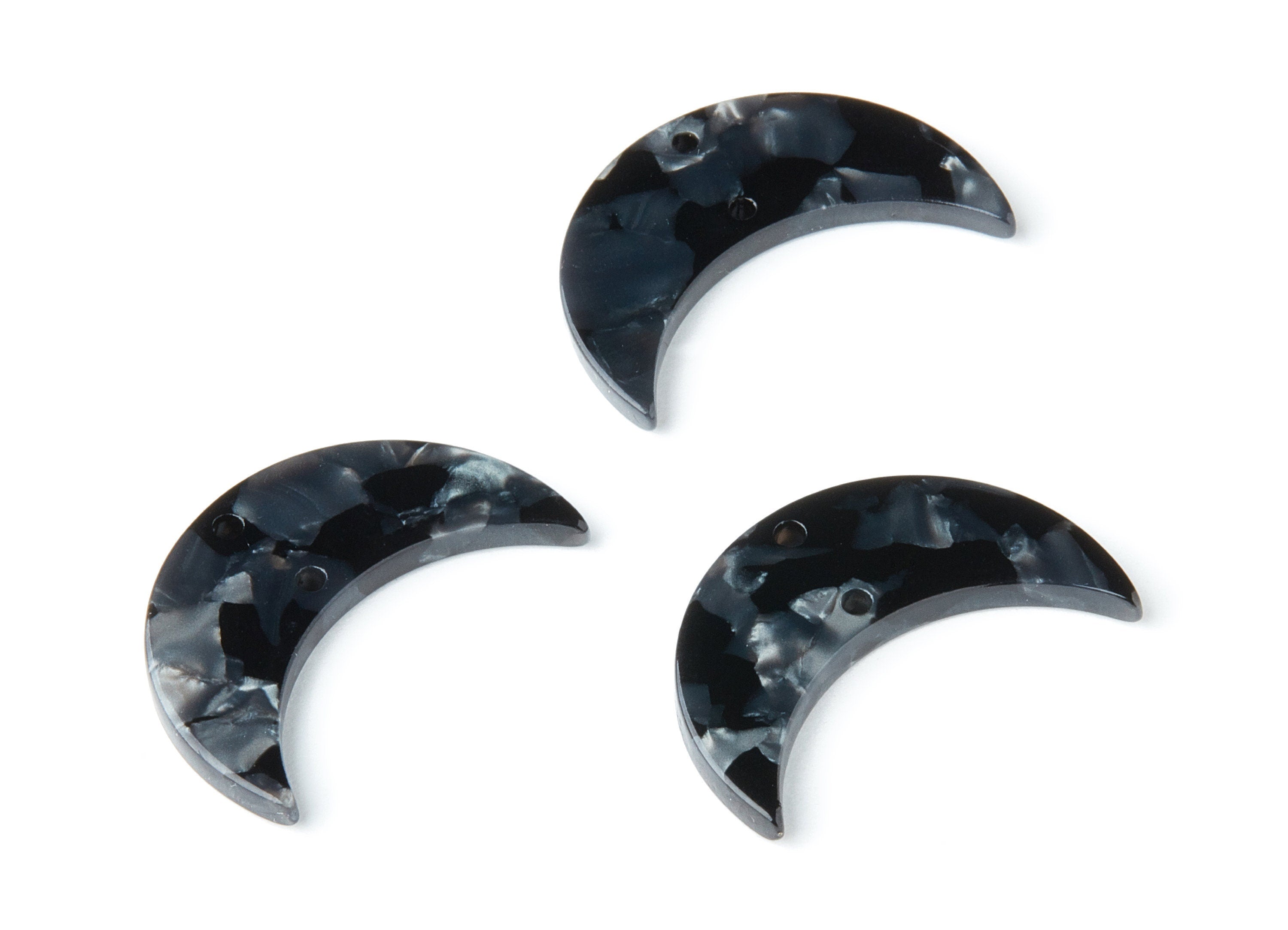 Acetate Moon Connector - Two Holes - Moon Earring and Pendant - Jewellery Supplies - Color Code: A48 - 29.8x19.24x2.77mm - AC1110MM - DOMEDBAZAAR