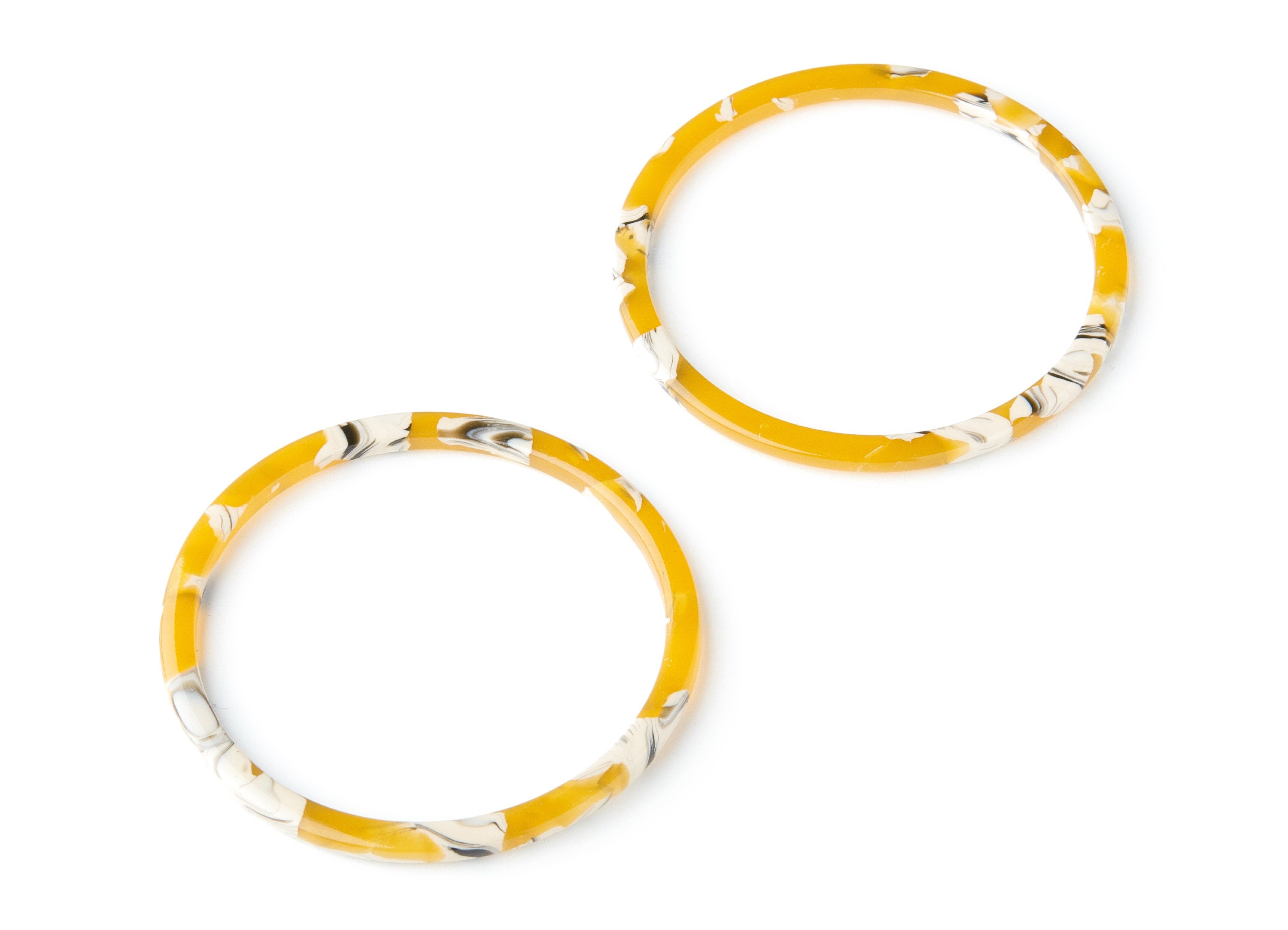 Acetate Hoop Earring Charms - Circle Shaped Pendant - Earring Findings - Jewelry Supplies - Color Code: A14 - 50x50x2.68mm - AC1166R - DOMEDBAZAAR