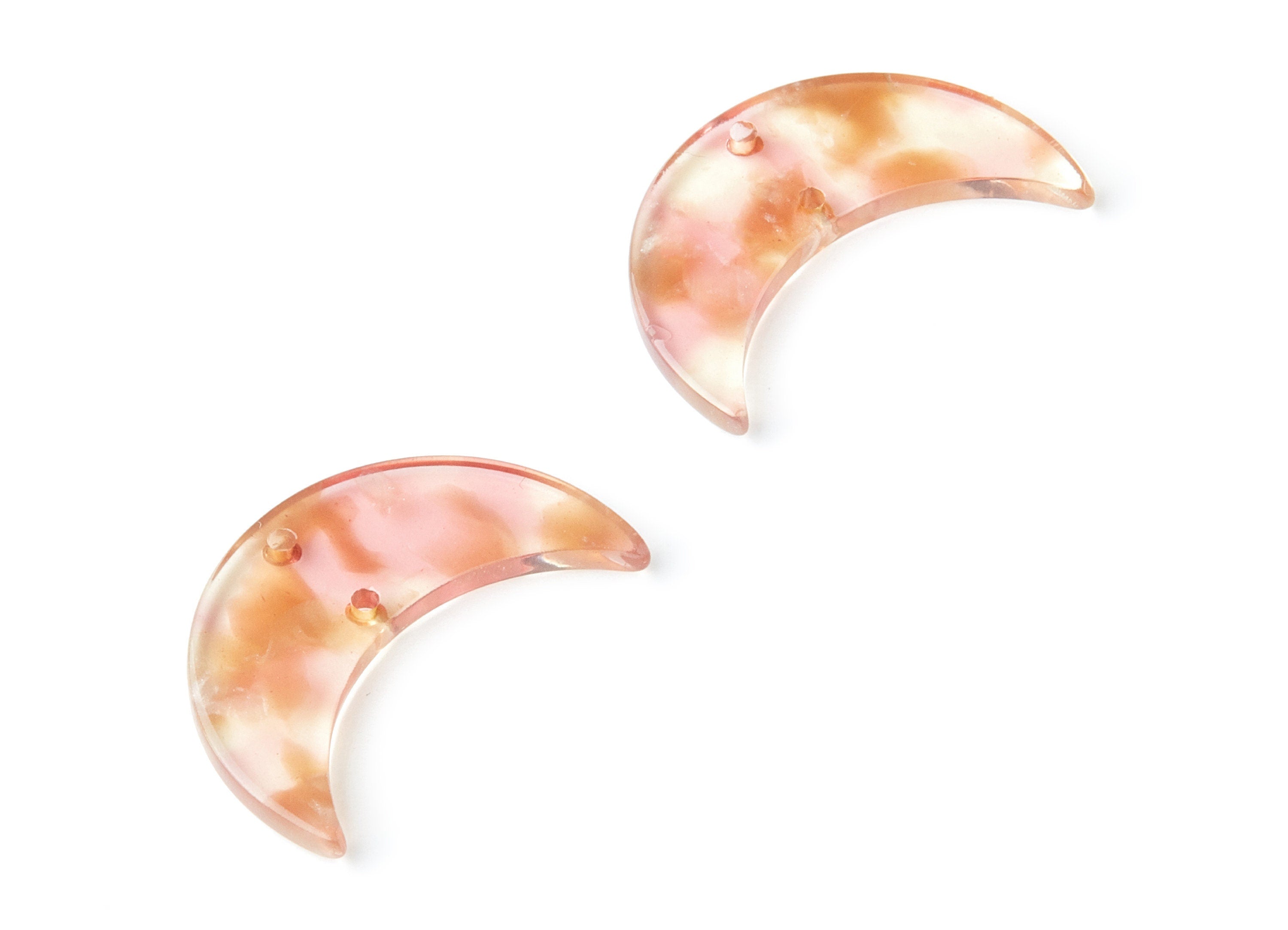 Acetate Moon Connector - Two Holes - Moon Earring and Pendant - Jewellery Supplies - Color Code: A45 - 29.8x19.24x2.77mm - AC1110QQ - DOMEDBAZAAR
