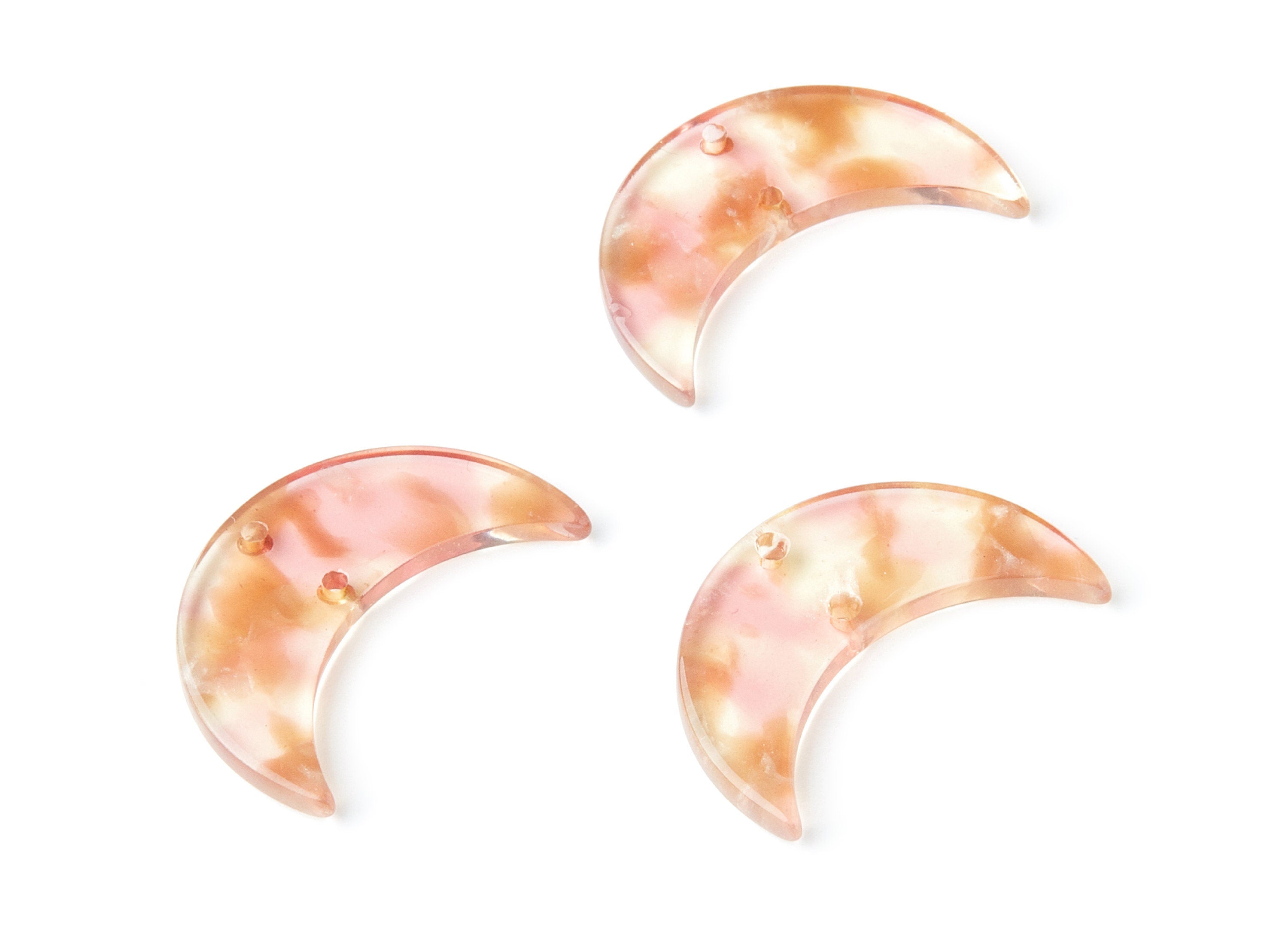 Acetate Moon Connector - Two Holes - Moon Earring and Pendant - Jewellery Supplies - Color Code: A45 - 29.8x19.24x2.77mm - AC1110QQ - DOMEDBAZAAR