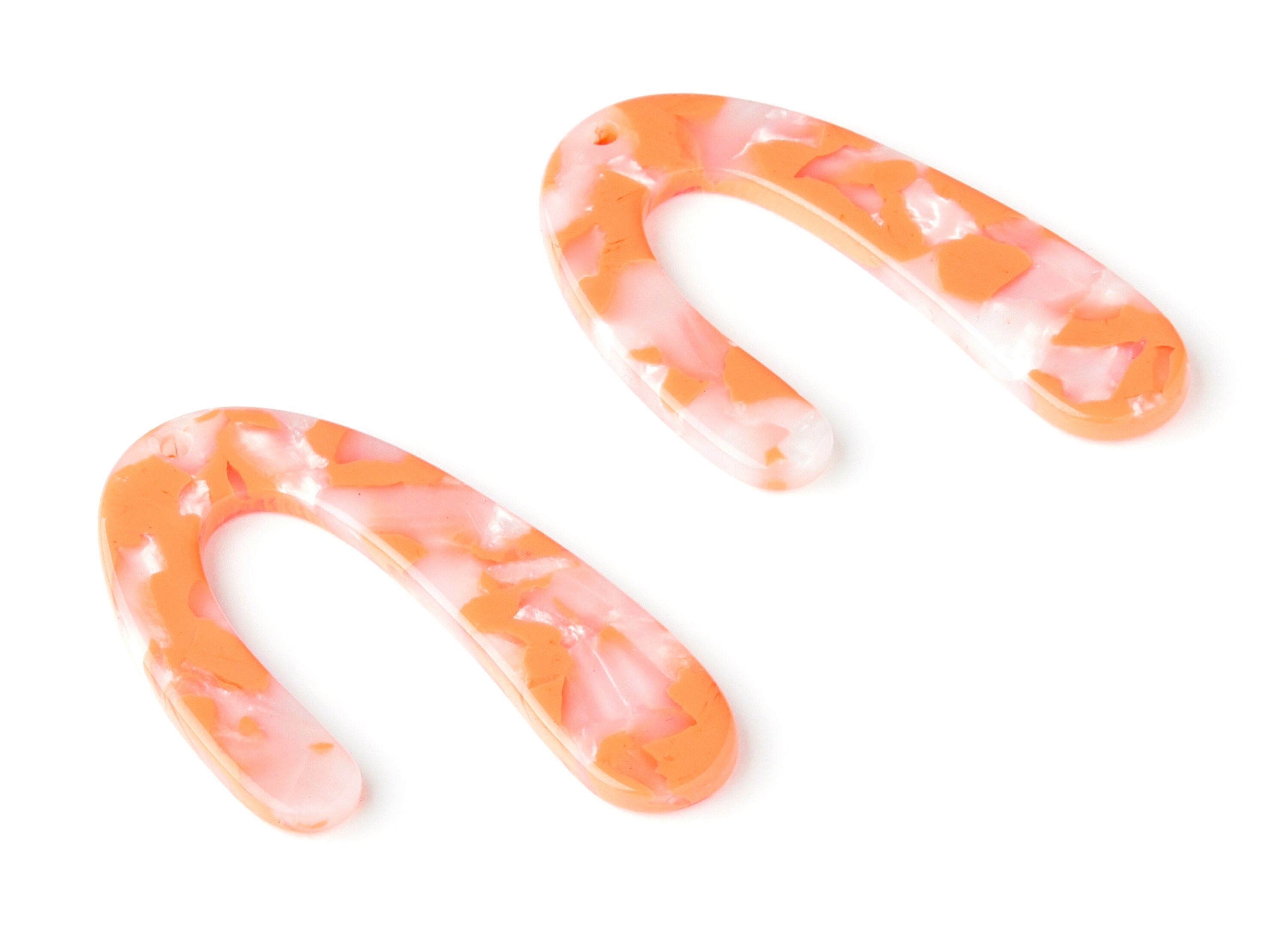 Acetate U Earring Charms - U Shaped Pendant - Earring Findings - Jewelry Supplies - Color Code:A39 - 44.5x27x2.68mm - AC1363R - DOMEDBAZAAR