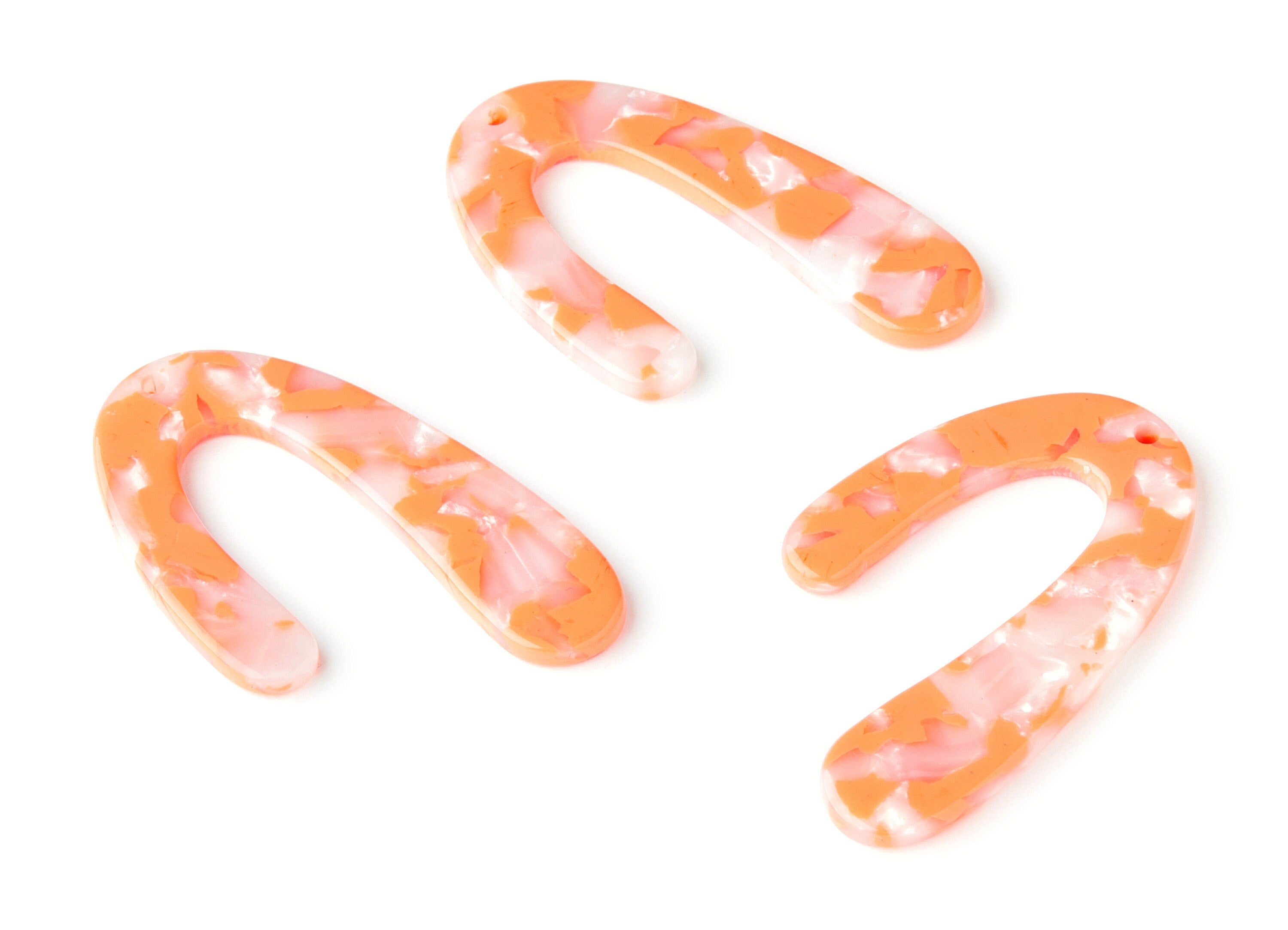 Acetate U Earring Charms - U Shaped Pendant - Earring Findings - Jewelry Supplies - Color Code:A39 - 44.5x27x2.68mm - AC1363R - DOMEDBAZAAR