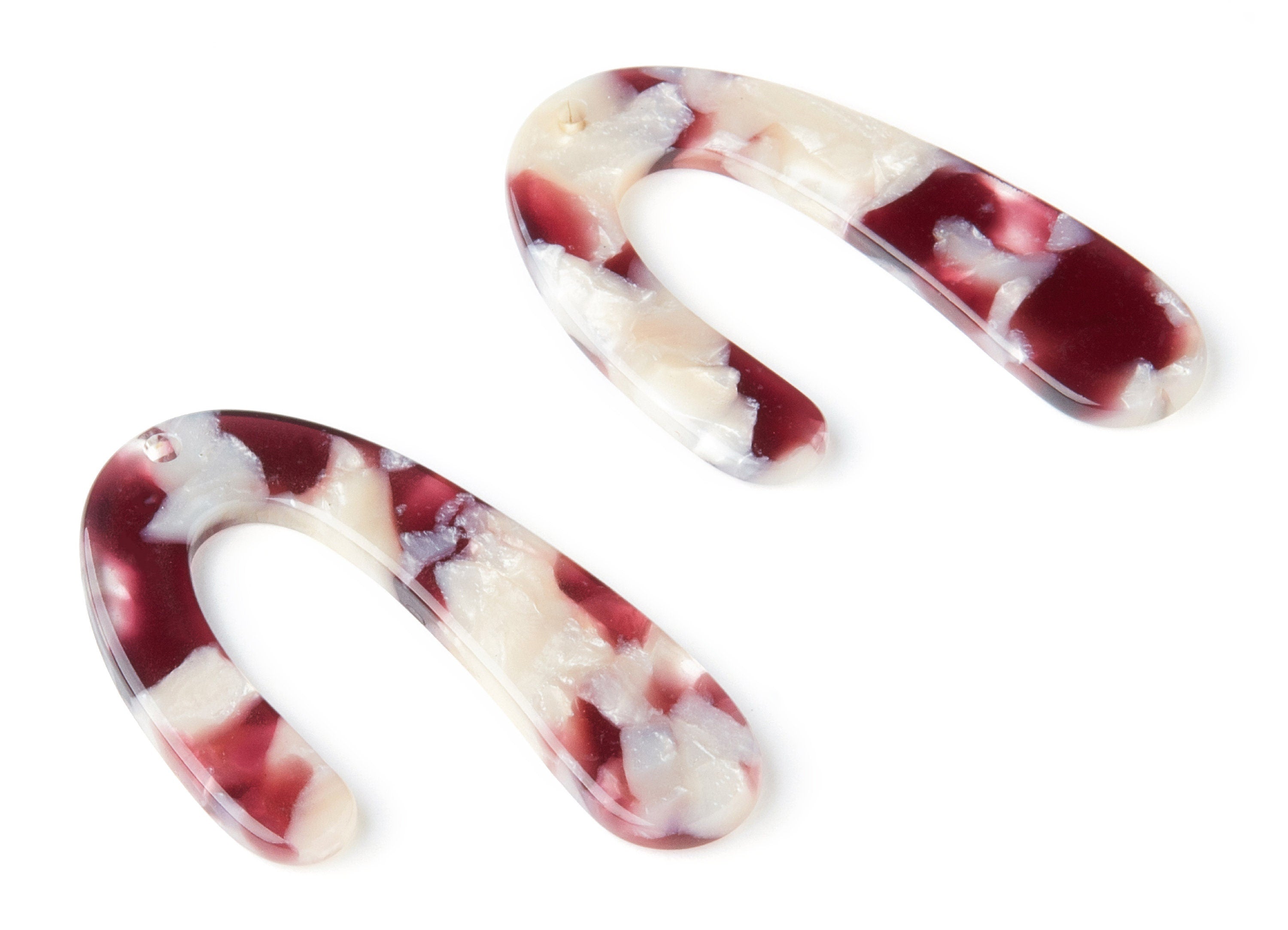 Acetate U Earring Charm - U Shaped Pendant - Earring Findings - Jewelry Supplies - Color Code:A42 - 44.5x27x2.68mm - AC1363S - DOMEDBAZAAR