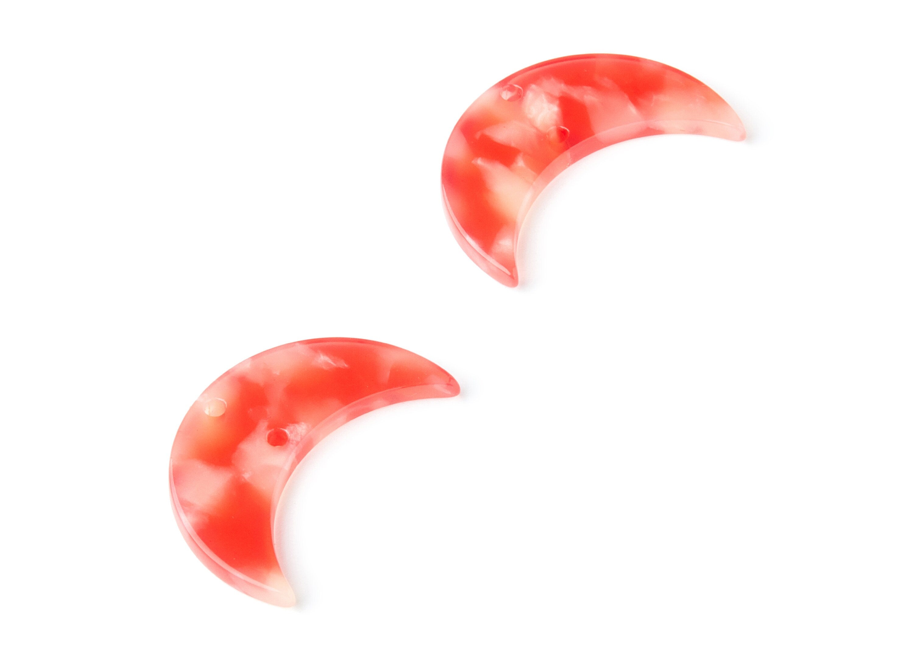 Acetate Moon Connector - Two Holes - Moon Earring and Pendant - Jewellery Supplies - Color Code: A34 - 29.8x19.24x2.77mm - AC1110TT - DOMEDBAZAAR