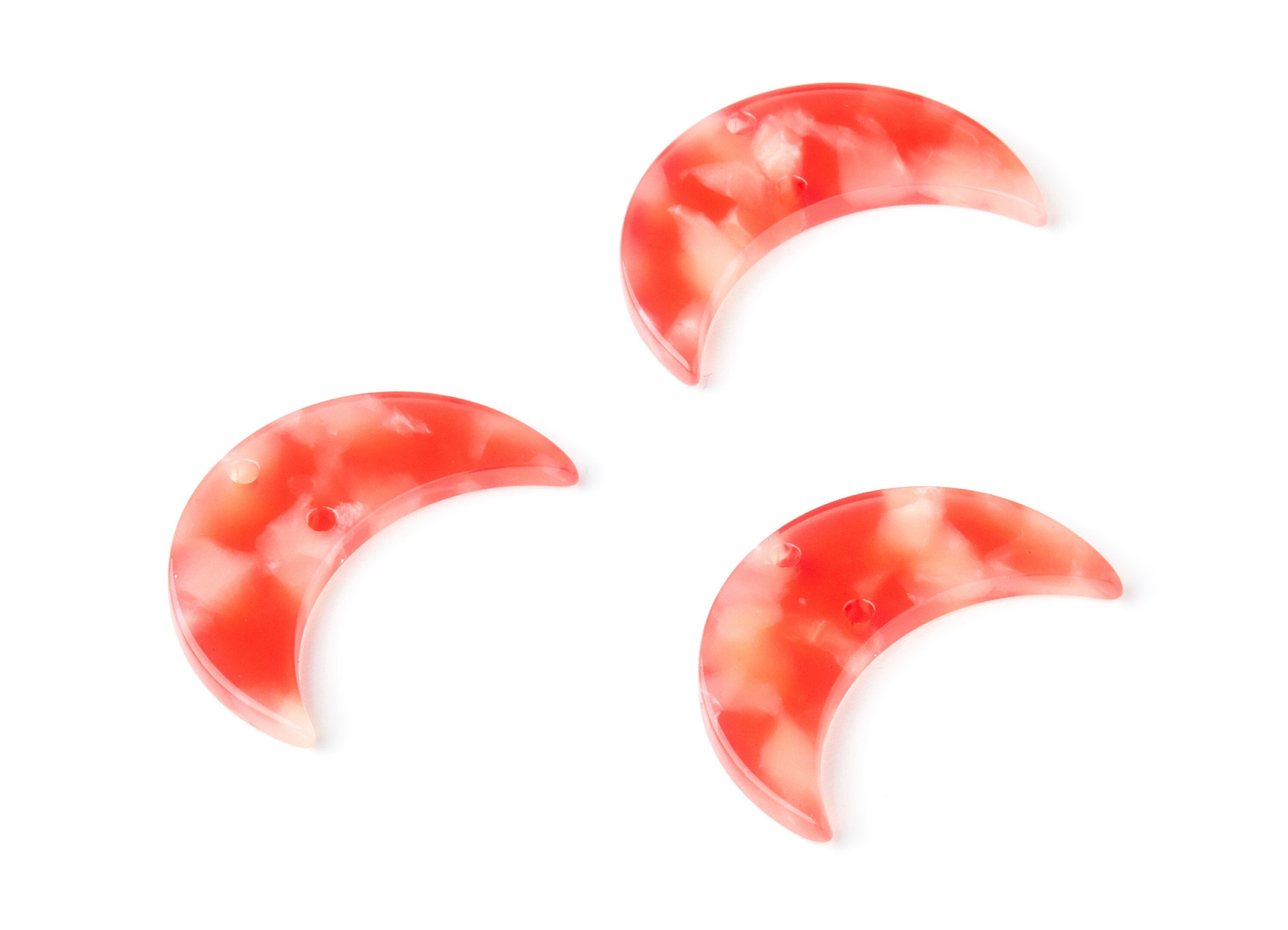 Acetate Moon Connector - Two Holes - Moon Earring and Pendant - Jewellery Supplies - Color Code: A34 - 29.8x19.24x2.77mm - AC1110TT - DOMEDBAZAAR