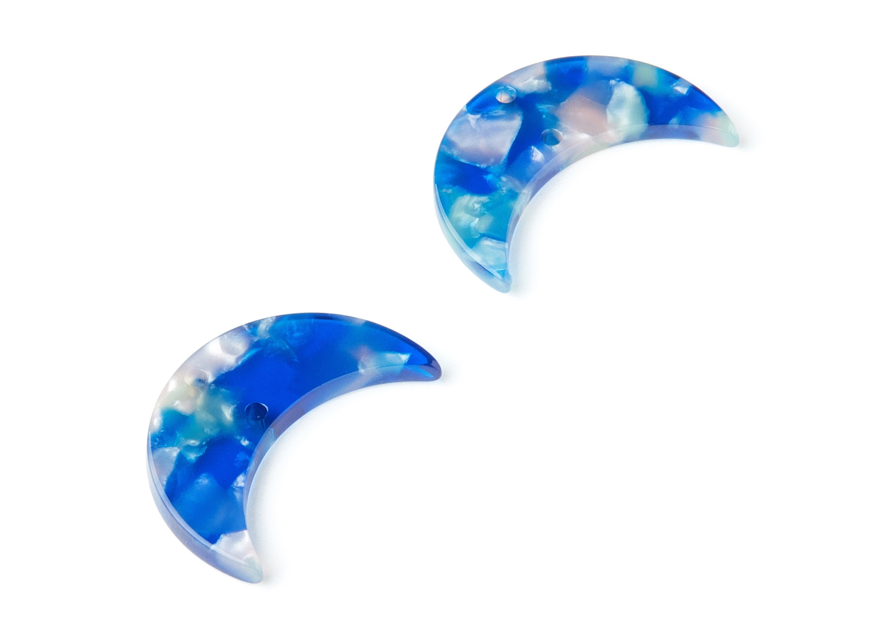 Acetate Moon Connector - Two Holes - Moon Earring and Pendant - Jewelry Supplys - Color Code: A37 - 29.8x19.24x2.77mm - AC1110UU - DOMEDBAZAAR
