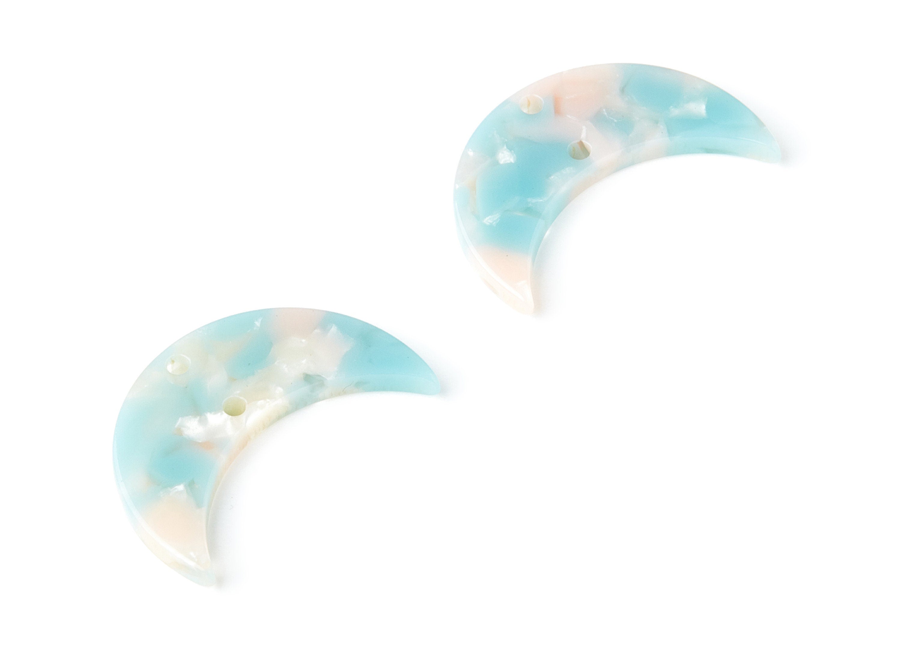 Acetate Moon Connector - Two Holes - Moon Earring and Pendant - Jewelry Supplys - Color Code: A36 - 29.8x19.24x2.77mm - AC1110WW - DOMEDBAZAAR
