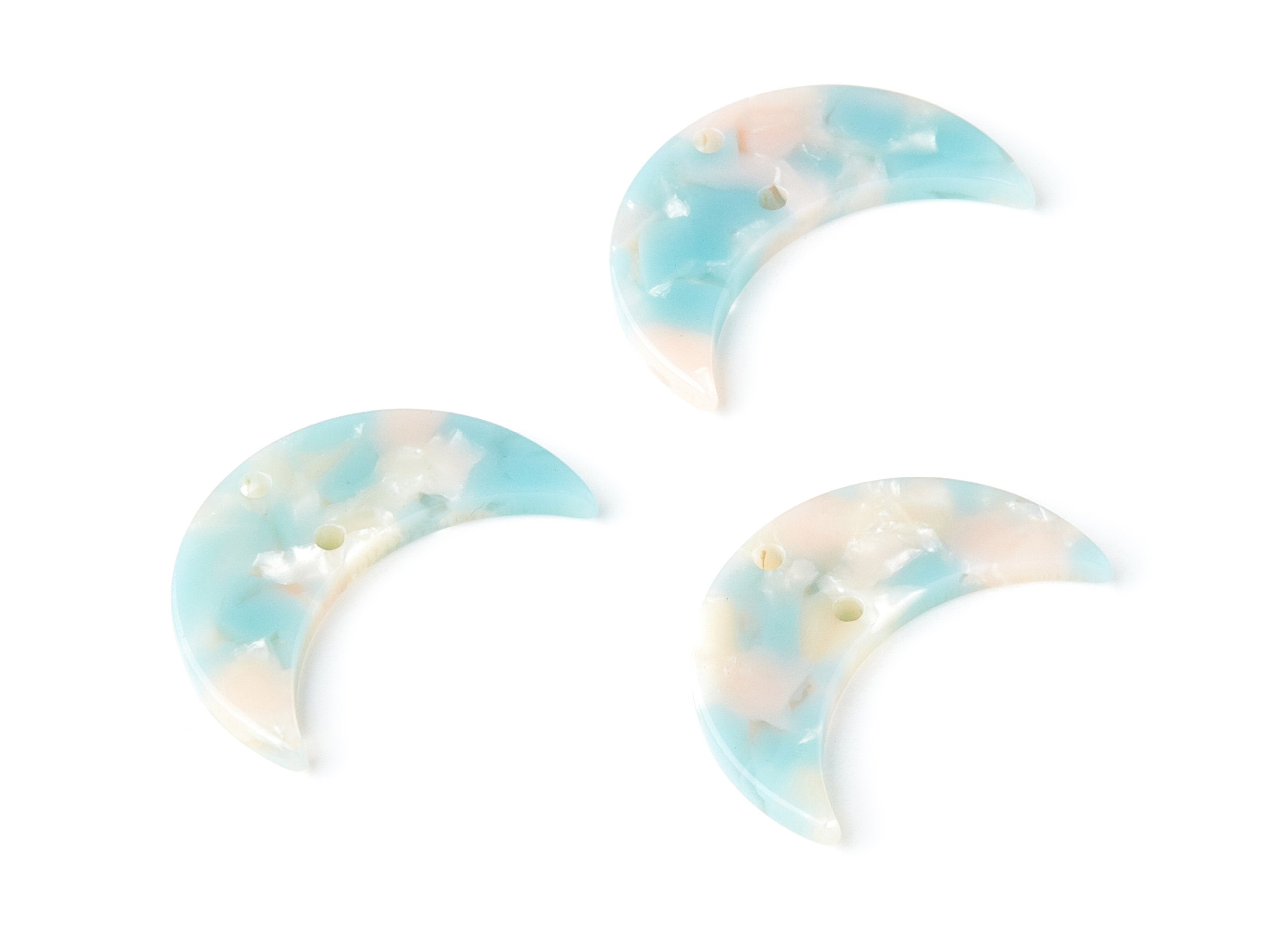 Acetate Moon Connector - Two Holes - Moon Earring and Pendant - Jewelry Supplys - Color Code: A36 - 29.8x19.24x2.77mm - AC1110WW - DOMEDBAZAAR