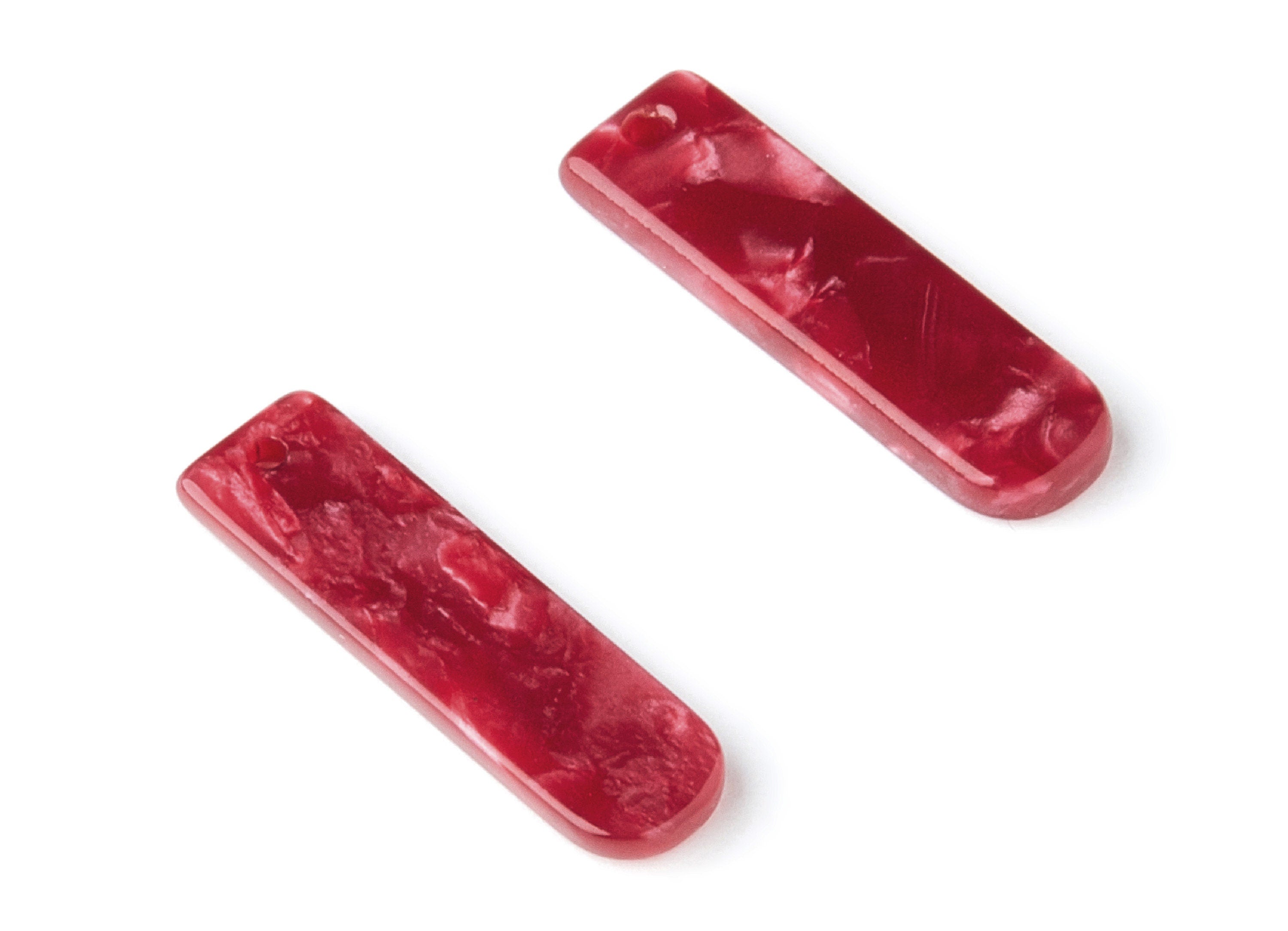 Acetate Acrylic Earring Charm - Tortoise Shell Earrings - Bar Shaped Pendant - 1 Hole - Color Code: A47 - 23.65x6.74x2.6mm - AC1354A - DOMEDBAZAAR