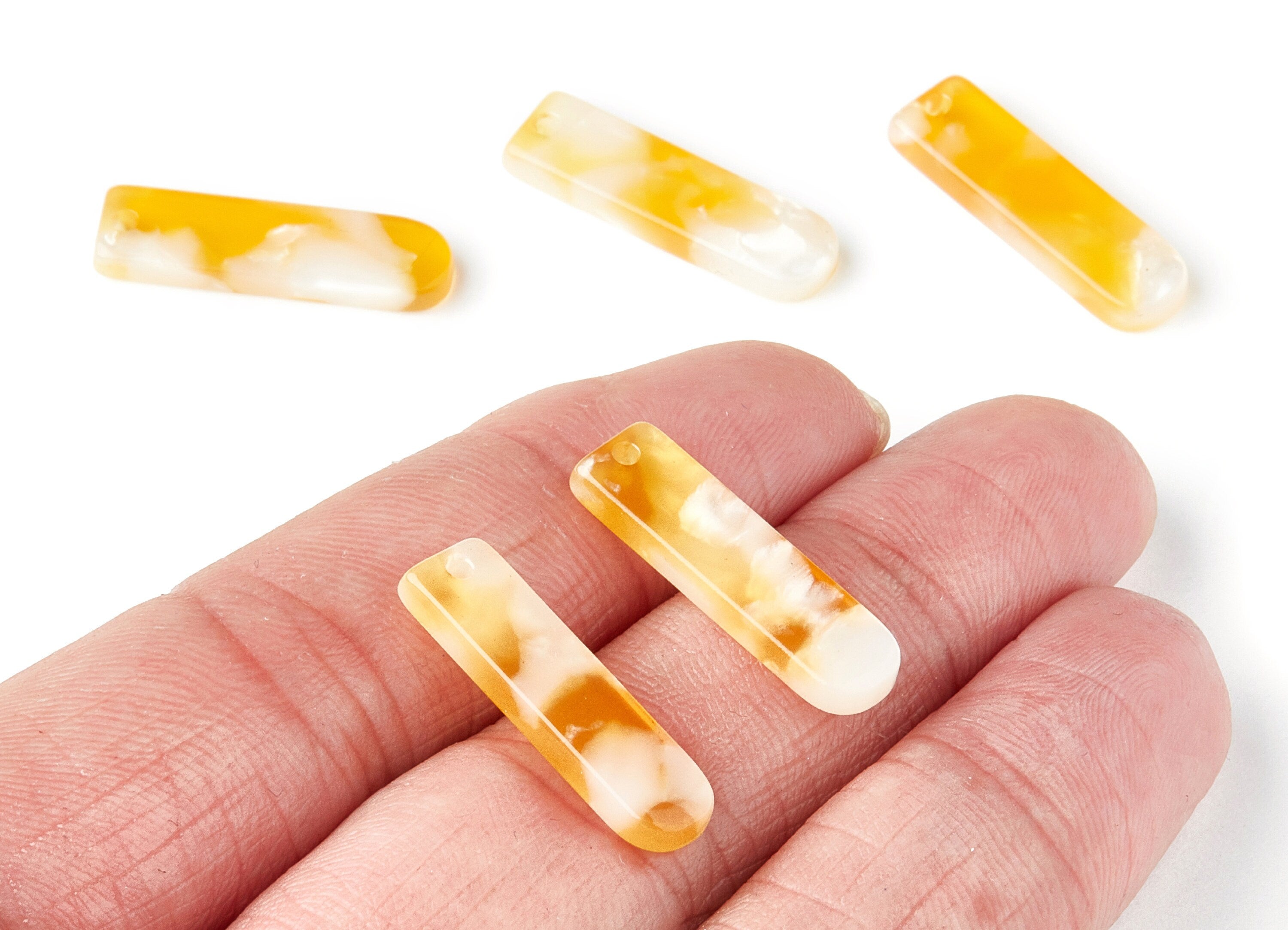 Acetate Bar Earring Charm - Acrylic Bar Shaped Pendant - Earring Findings - Jewelry Supplies - Color Code: A43 - 23.65x6.74x2.6mm - AC1354B - DOMEDBAZAAR