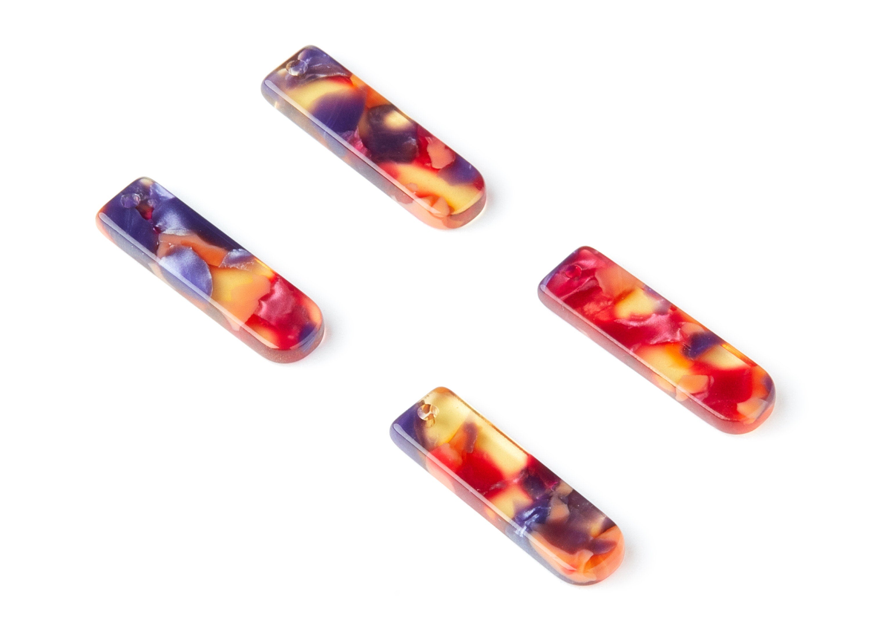 Acetate Bar Earring Charms - Bar Shaped Pendant - Earring Findings - Jewelry Supplies - Color Code: A44 - 23.65x6.74x2.6mm - AC1354D - DOMEDBAZAAR