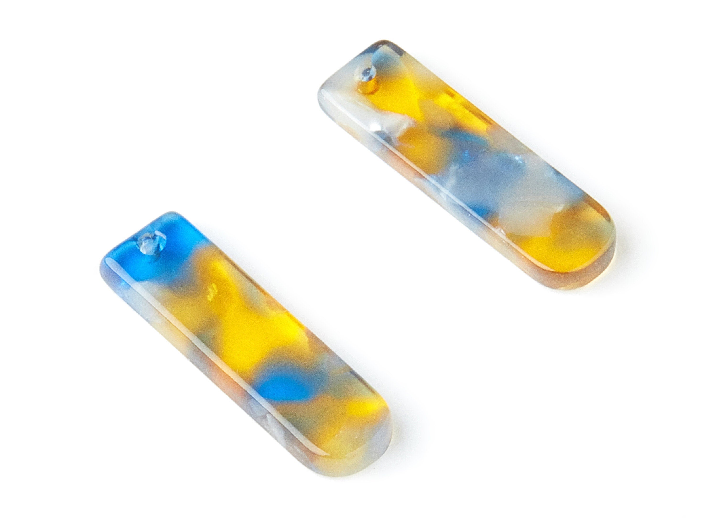 Acetate Bar Earring Charmsx - Bar Shaped Pendant - Earring Findings - Jewelry Supplies - Color Code: A40 - 23.65x6.74x2.6mm - AC1354E - DOMEDBAZAAR