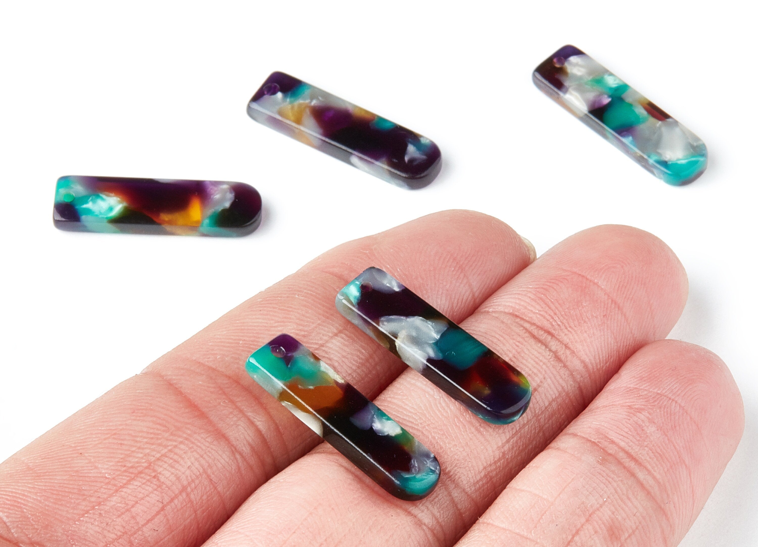 Acetate Bar Earring Charms -  Bar Pendant - Earring Findings - Jewelry Supplies - Color Code:A50 - 23.65x6.74x2.6mm - AC1354M - DOMEDBAZAAR