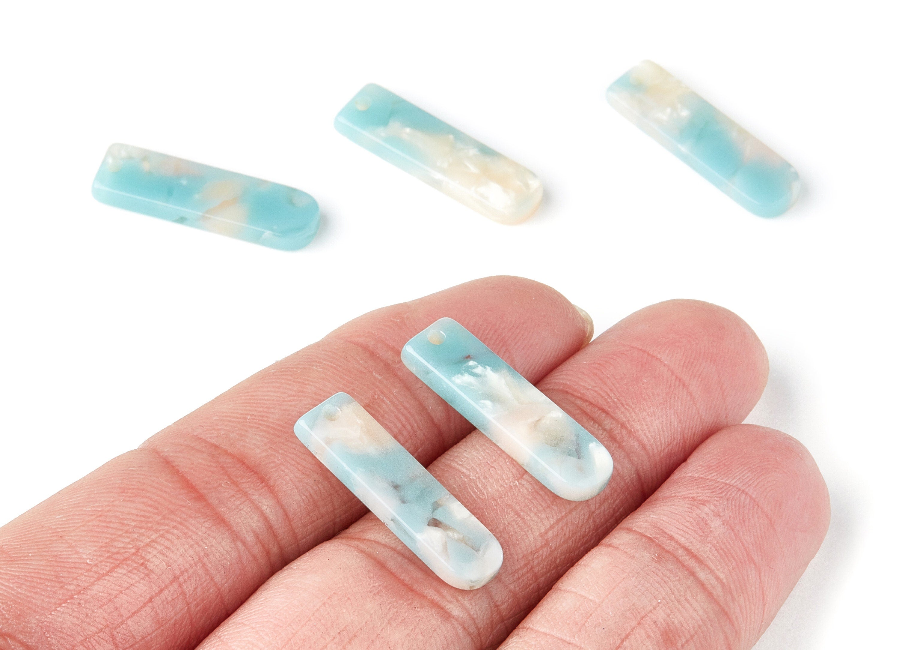 Acetate Bar Earring Charms - Bar Shaped Pendant - Earring Findings - Jewelry Supplies - Color Code:A36 - 23.65x6.74x2.6mm - AC1354R - DOMEDBAZAAR