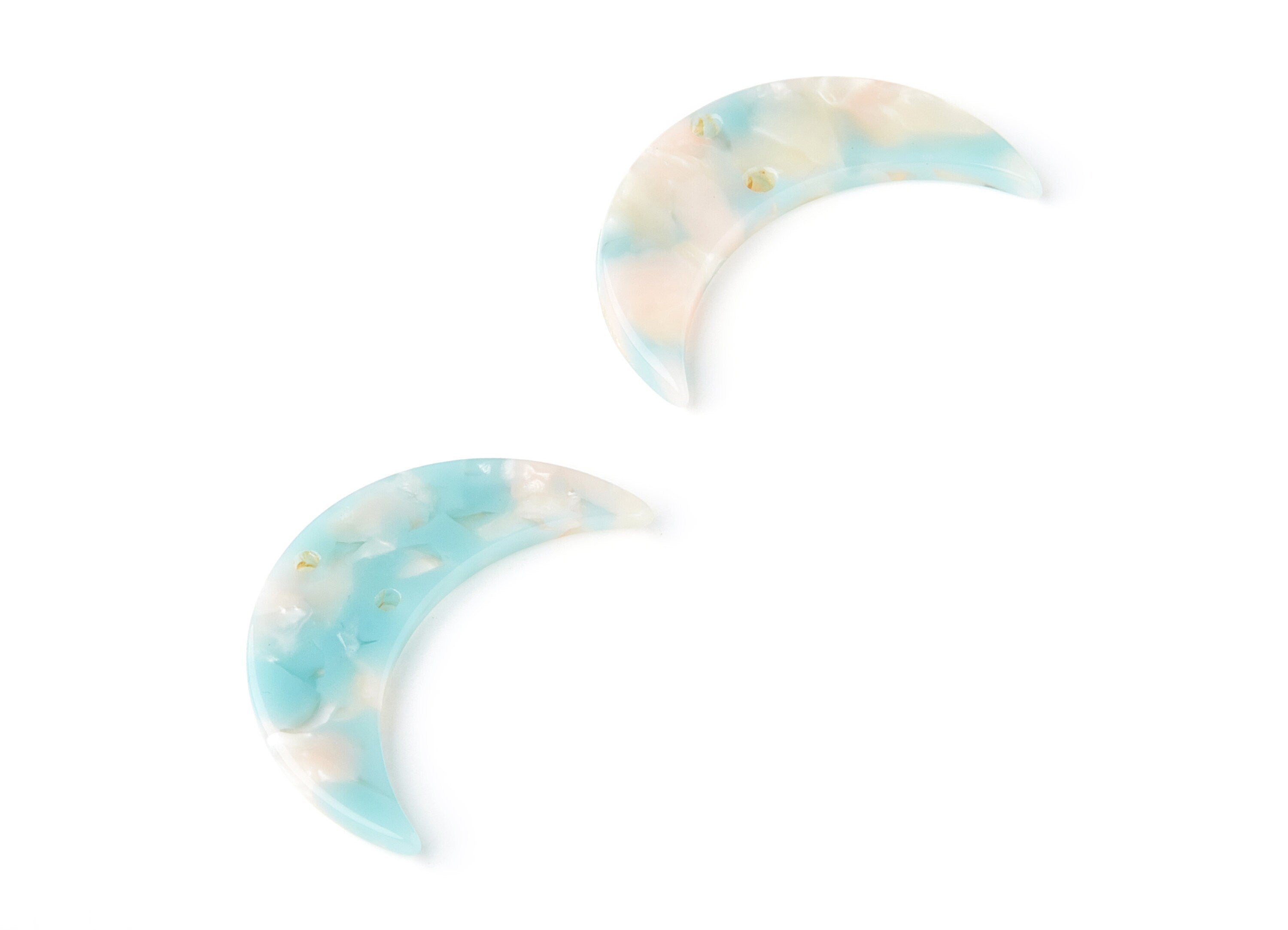 Acetate Moon Earring Charms - Moon Pendant With 2 Holes - Earring Findings - Jewelry Supplies - Color Code: A36 - 34.7x21.66x2.9mm - AC1366E - DOMEDBAZAAR