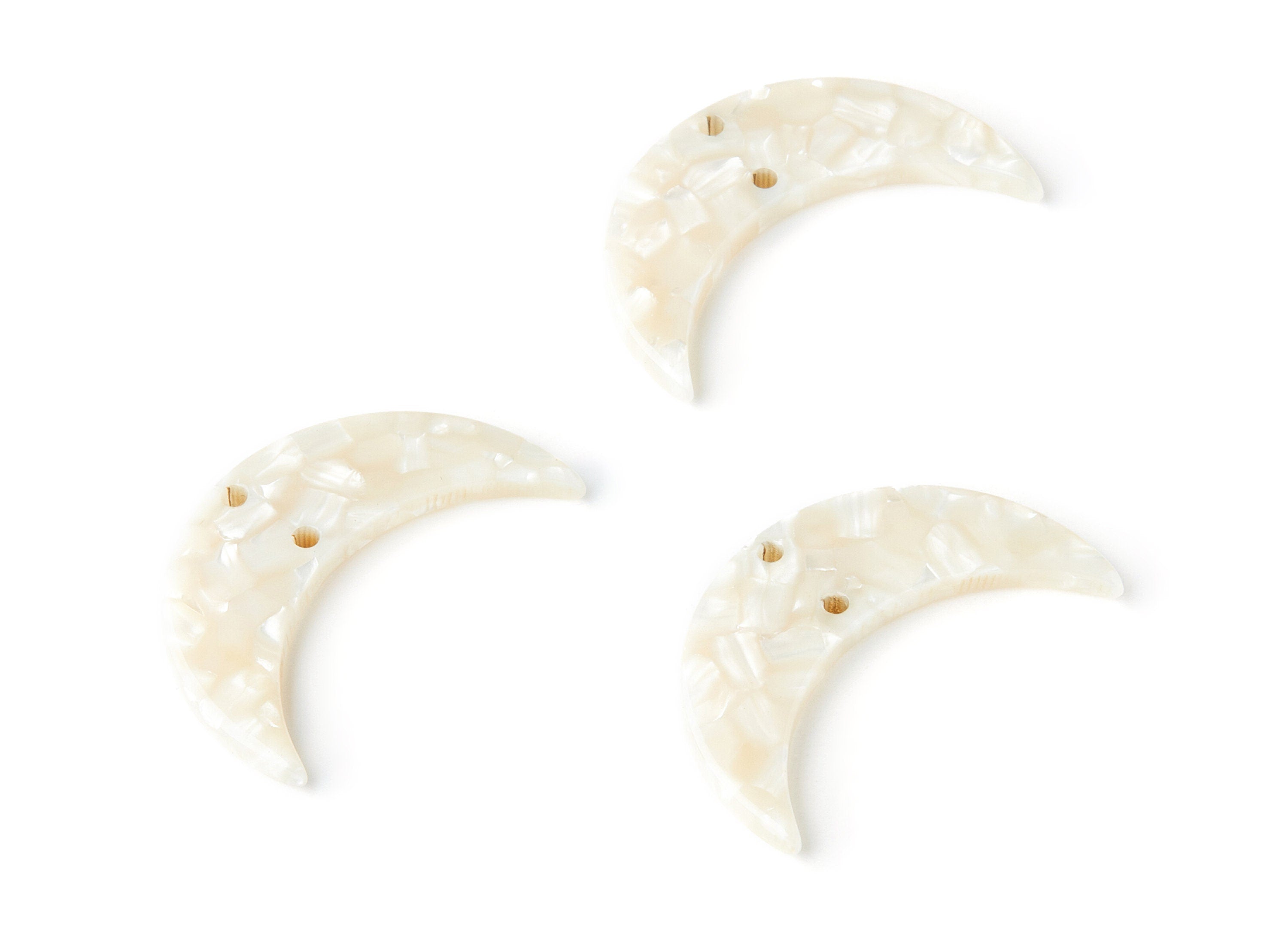 Acetate Moon Earring Charms - Moon Pendant With 2 Holes - Earring Findings - Jewelry Supplies - Color Code: A33 - 34.7x21.7x2.87mm - AC1366F - DOMEDBAZAAR
