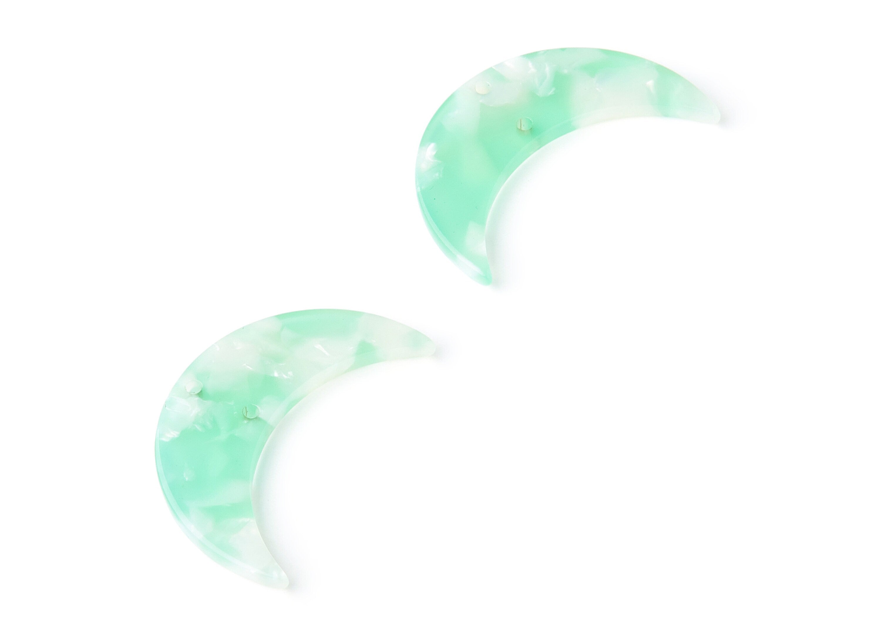 Acetate Moon Earring Charms - Moon Shaped Pendant With 2 Holes - Jewelry Supplies - Color Code: A35 - 34.71x21.66x2.87mm - AC1366L - DOMEDBAZAAR