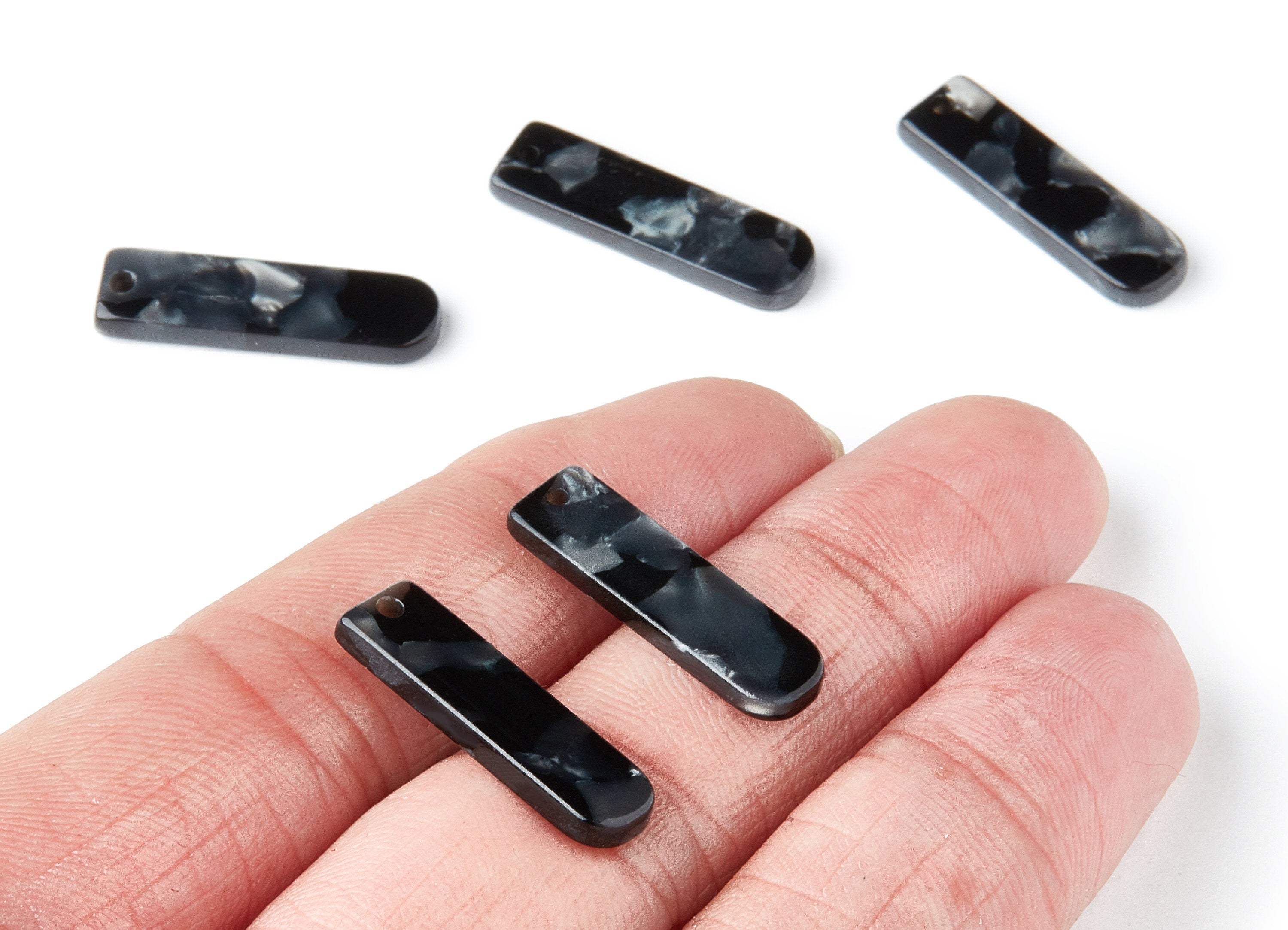 Acetate Bar Earring Charm - Acrylic Bar Pendant - Earring Findings - Jewelry Supplies - Color Code:A48 - 23.65x6.74x2.6mm - AC1354U - DOMEDBAZAAR