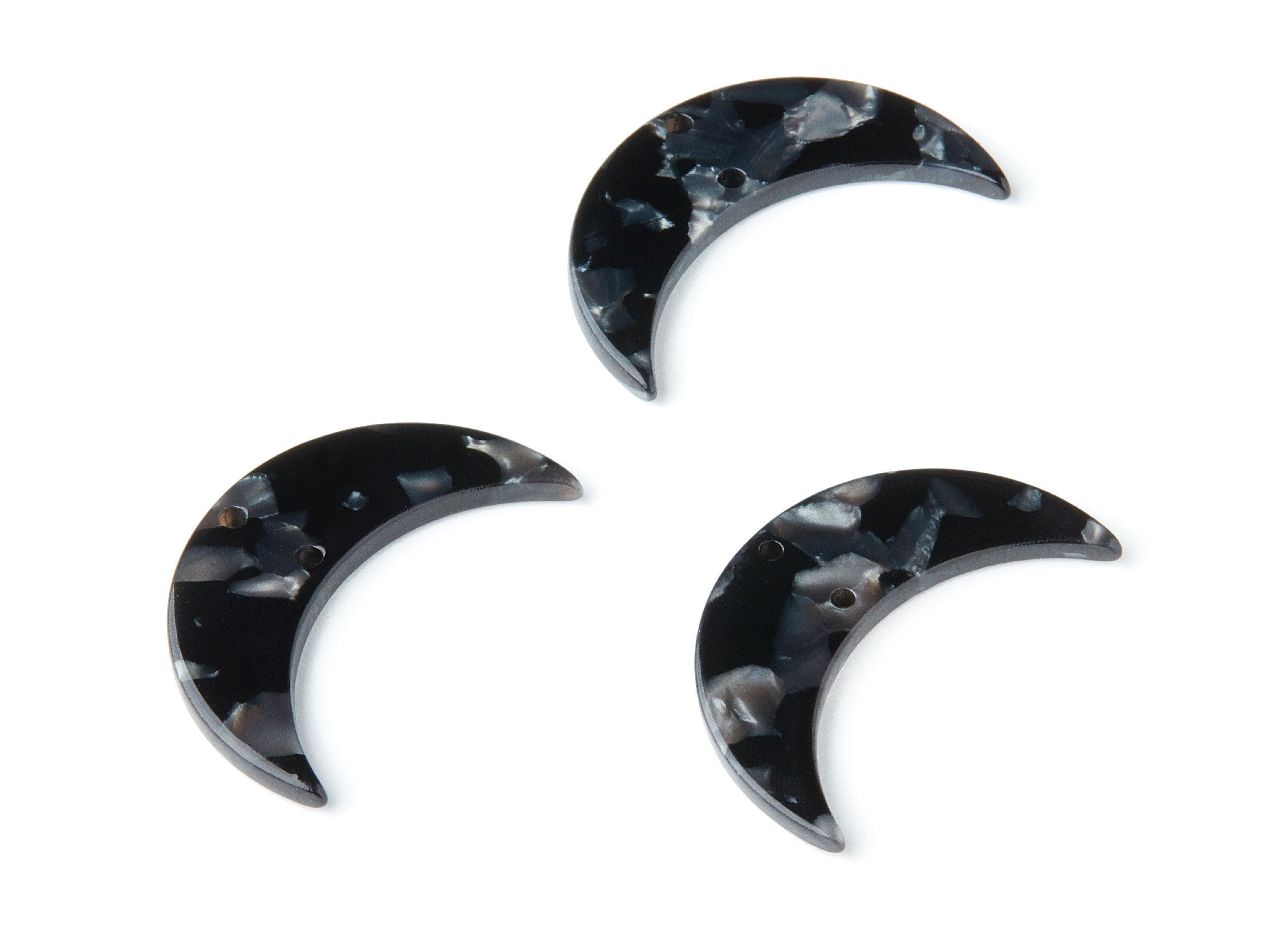 Acetate Moon Earring Charms - Acrylic Moon Pendant - Earring Findings - Jewelry Supplies - Color Code: A48 - 34.71x21.66x2.87mm - AC1366P - DOMEDBAZAAR