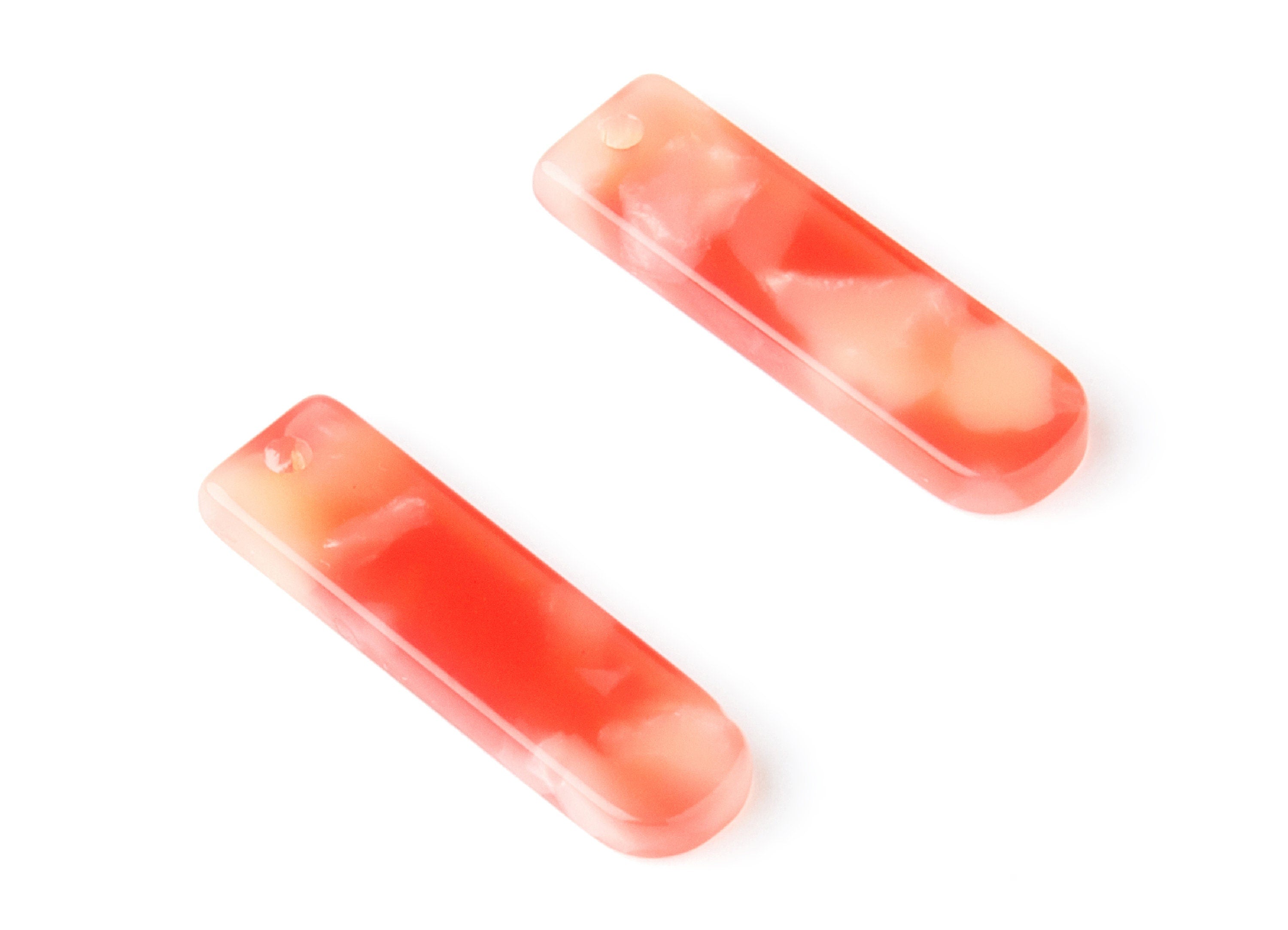 Acetate Acrylic Earring Charm - Tortoise Shell Earrings - Bar Shaped Pendant - 1 Hole - Color Code:A34 - 23.65x6.74x2.6mm - AC1354V - DOMEDBAZAAR