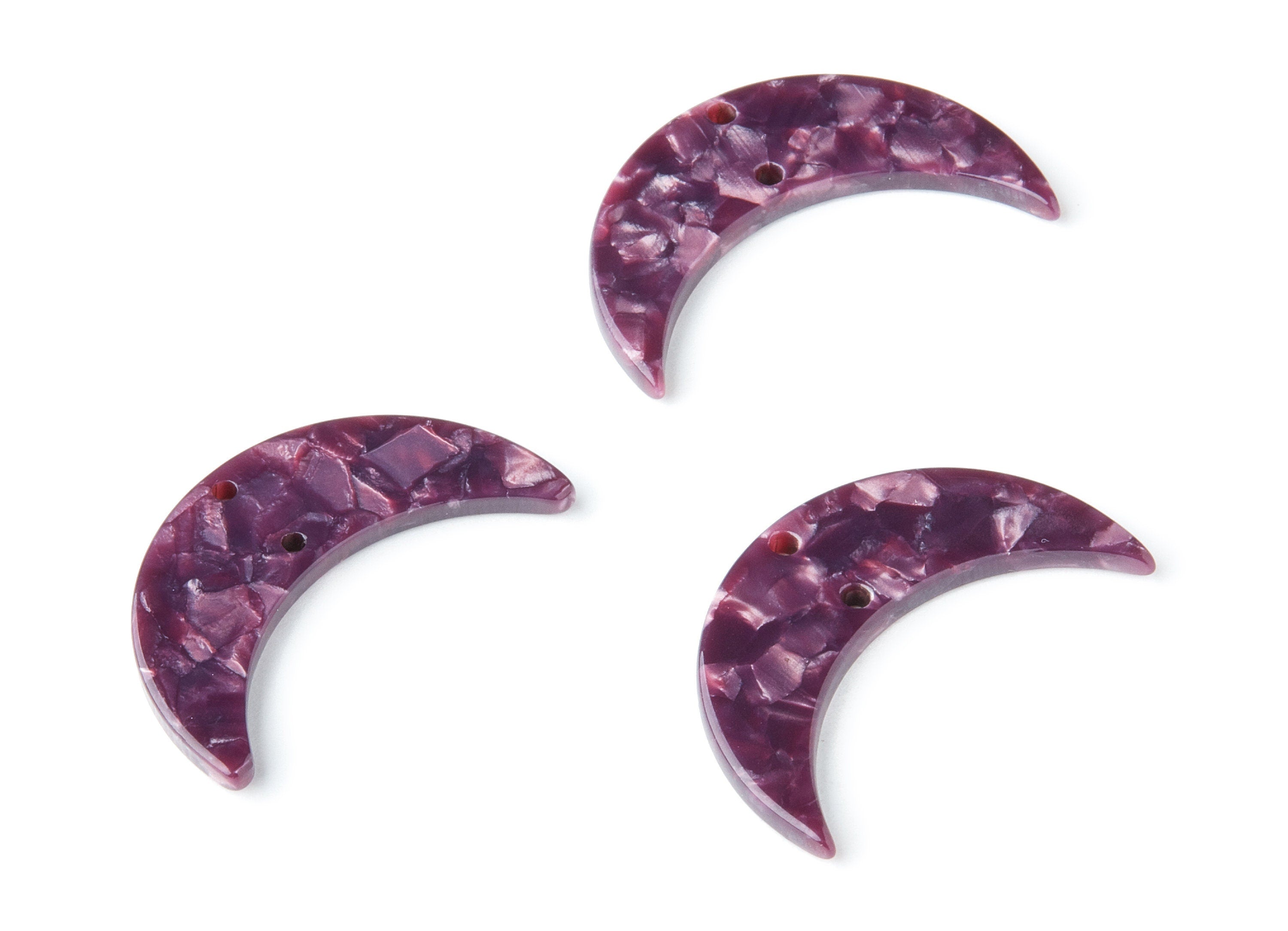 Acetate Moon Earring Charms - Acetate Moon Pendant - Earring Findings - Jewelry Supplies - Color Code: A41 - 34.71x21.66x2.87mm - AC1366T - DOMEDBAZAAR