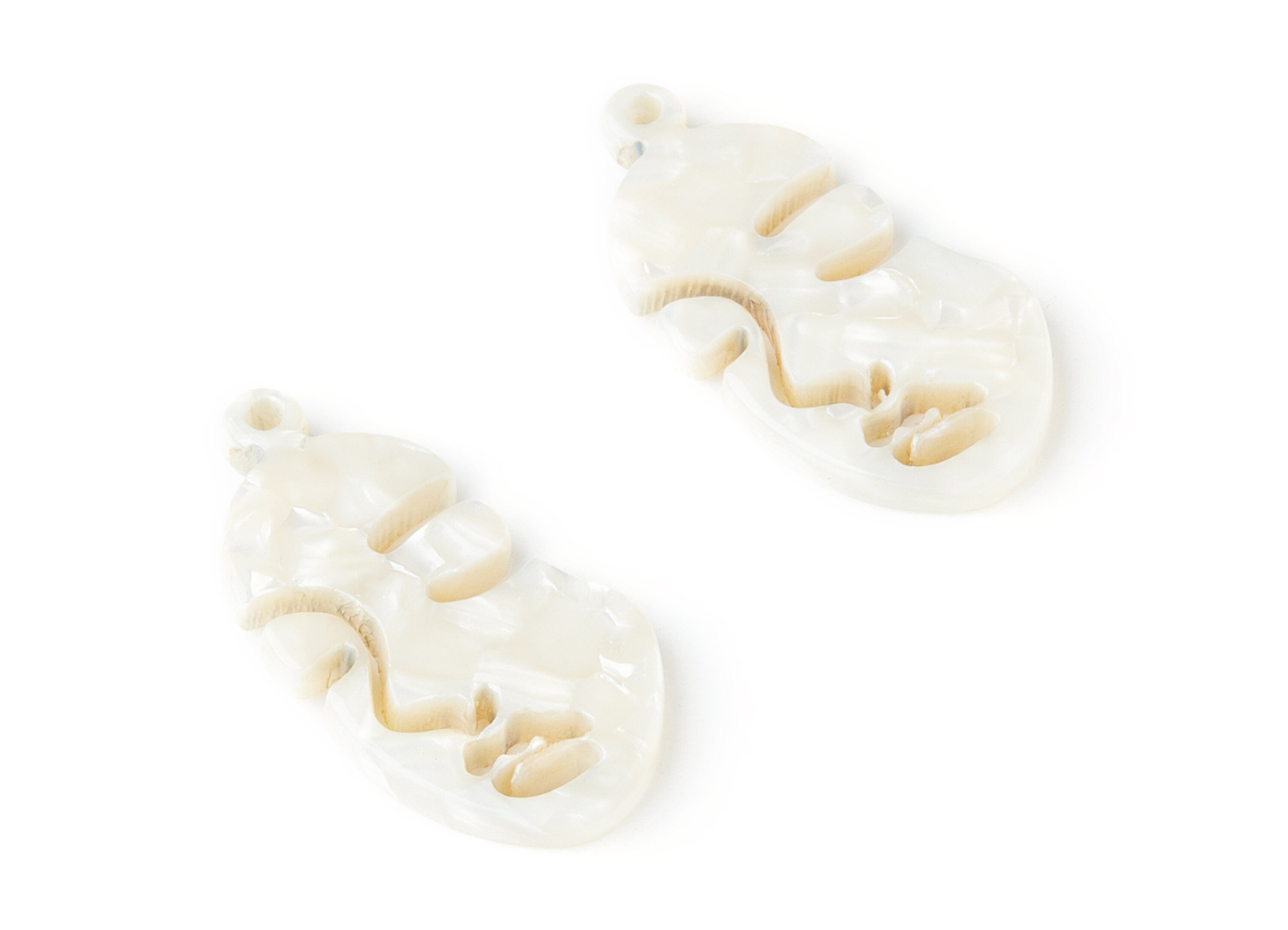 Acetate Face Earring Charms - Face Shaped Pendant - Earring Findings - Jewelry Supplies - Color Code:A33 - 33.56x17.33x2.94mm - AC1369B - DOMEDBAZAAR