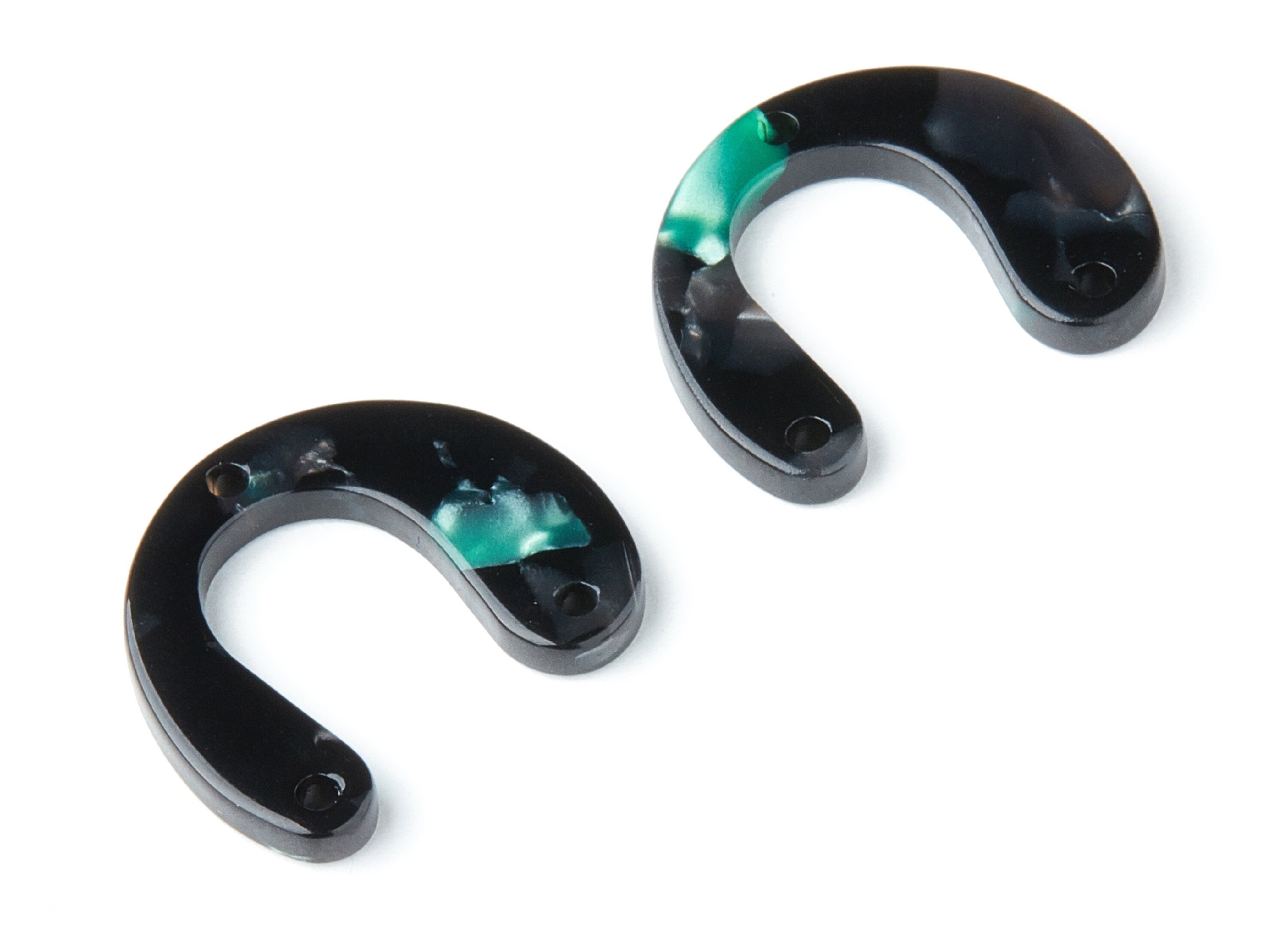 Acetate U Earring Charms - U Shaped Pendant - 3 Holes - Earring Findings - Jewelry Supplies- Color Code: A49 - 24.2x20.8x2.84mm - AC1379J - DOMEDBAZAAR