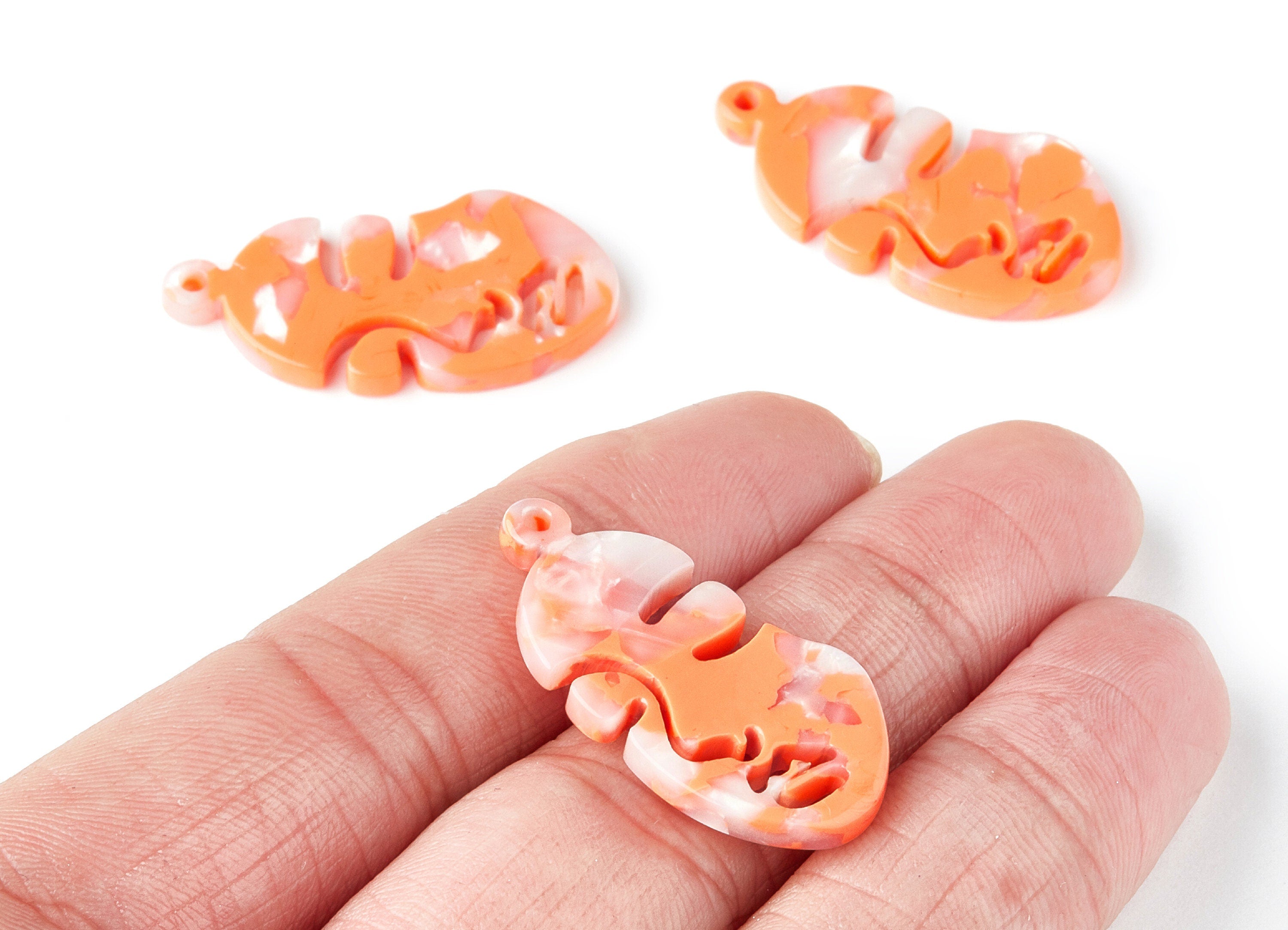 Acetate Face Earring Charms - Face Shaped Pendant - Earring Findings - Jewelry Supplies - Color Code:A39 - 33.56x17.33x2.94mm - AC1369D - DOMEDBAZAAR