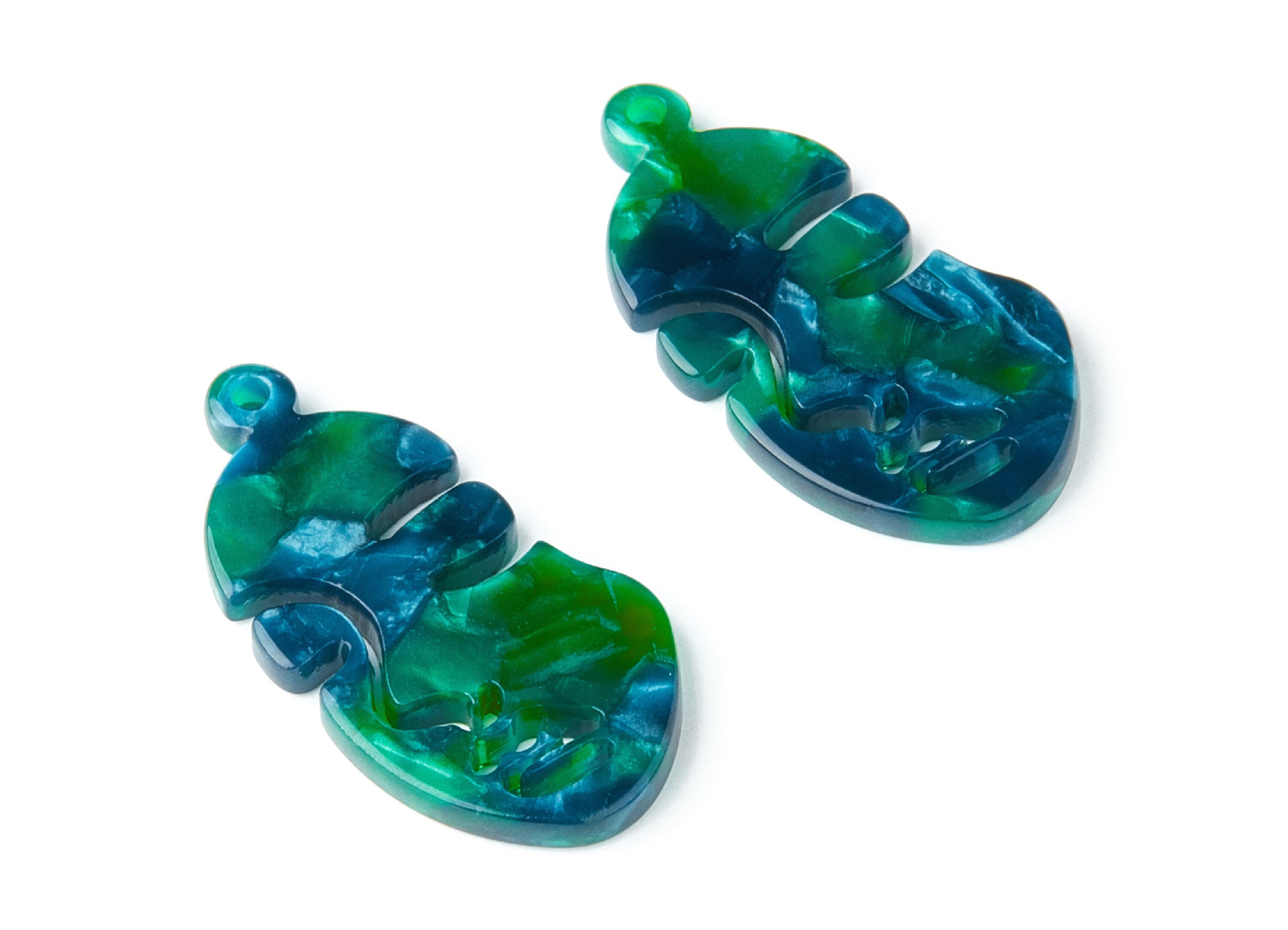 Acetate Face Earring Charms - Face Shaped Pendant - Earring Findings - Jewelry Supplies - Color Code:A13 - 33.56x17.33x2.94mm - AC1369E - DOMEDBAZAAR