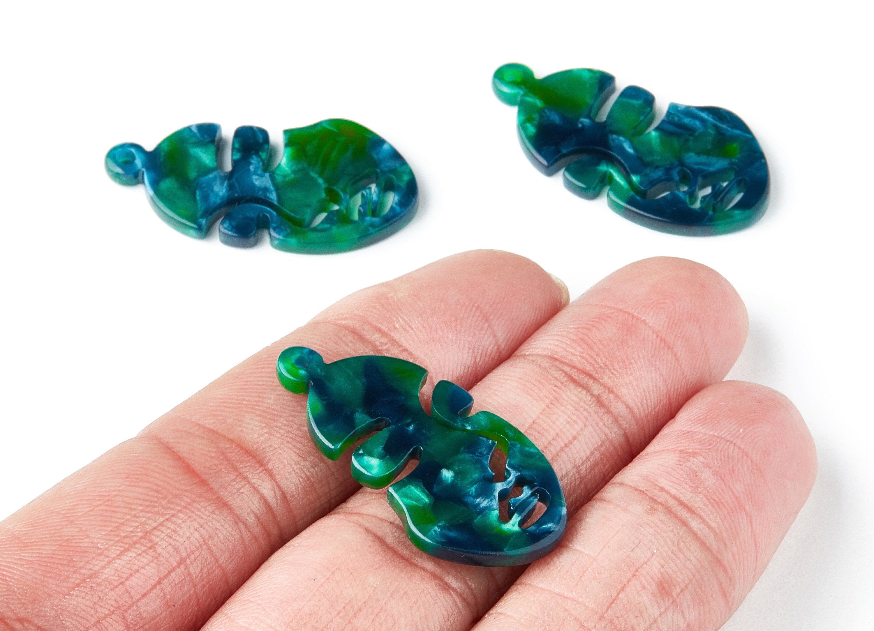 Acetate Face Earring Charms - Face Shaped Pendant - Earring Findings - Jewelry Supplies - Color Code:A13 - 33.56x17.33x2.94mm - AC1369E - DOMEDBAZAAR