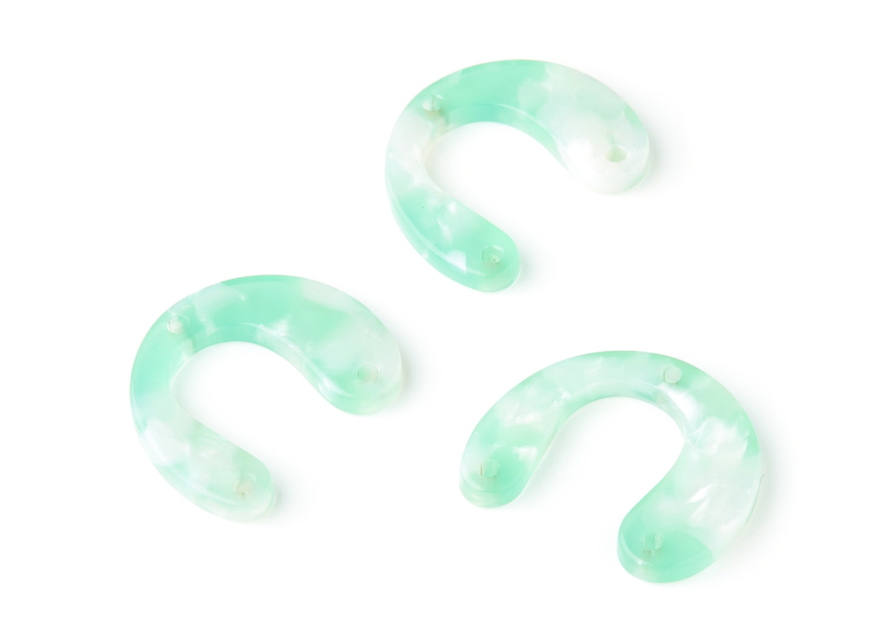 Acetate U Earring Charms - U Pendant With 3 Holes - Earring Findings - Jewelry Supplies - Color Code: A35 - 24.2x20.8x2.84mm - AC1379U - DOMEDBAZAAR