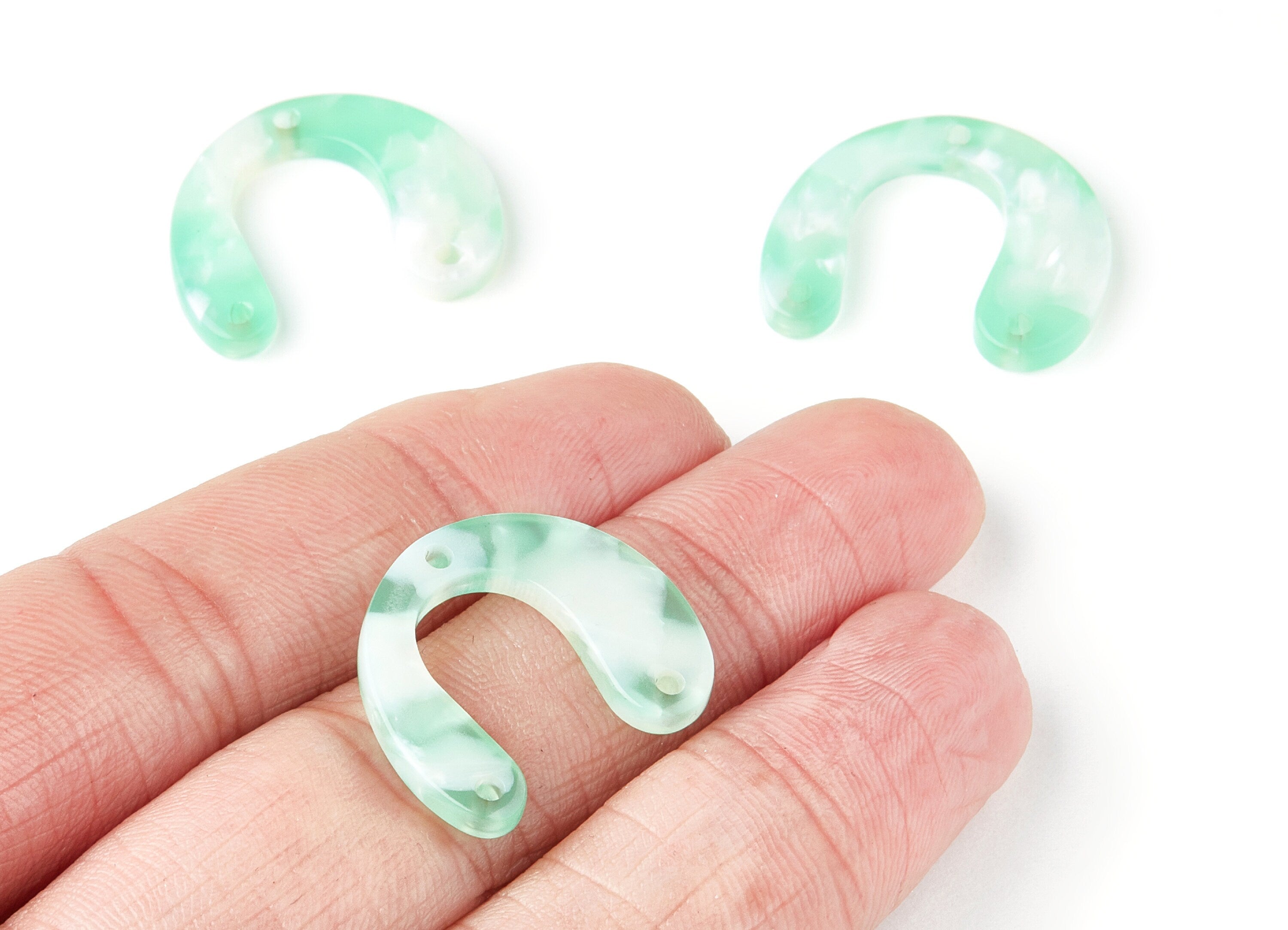 Acetate U Earring Charms - U Pendant With 3 Holes - Earring Findings - Jewelry Supplies - Color Code: A35 - 24.2x20.8x2.84mm - AC1379U - DOMEDBAZAAR