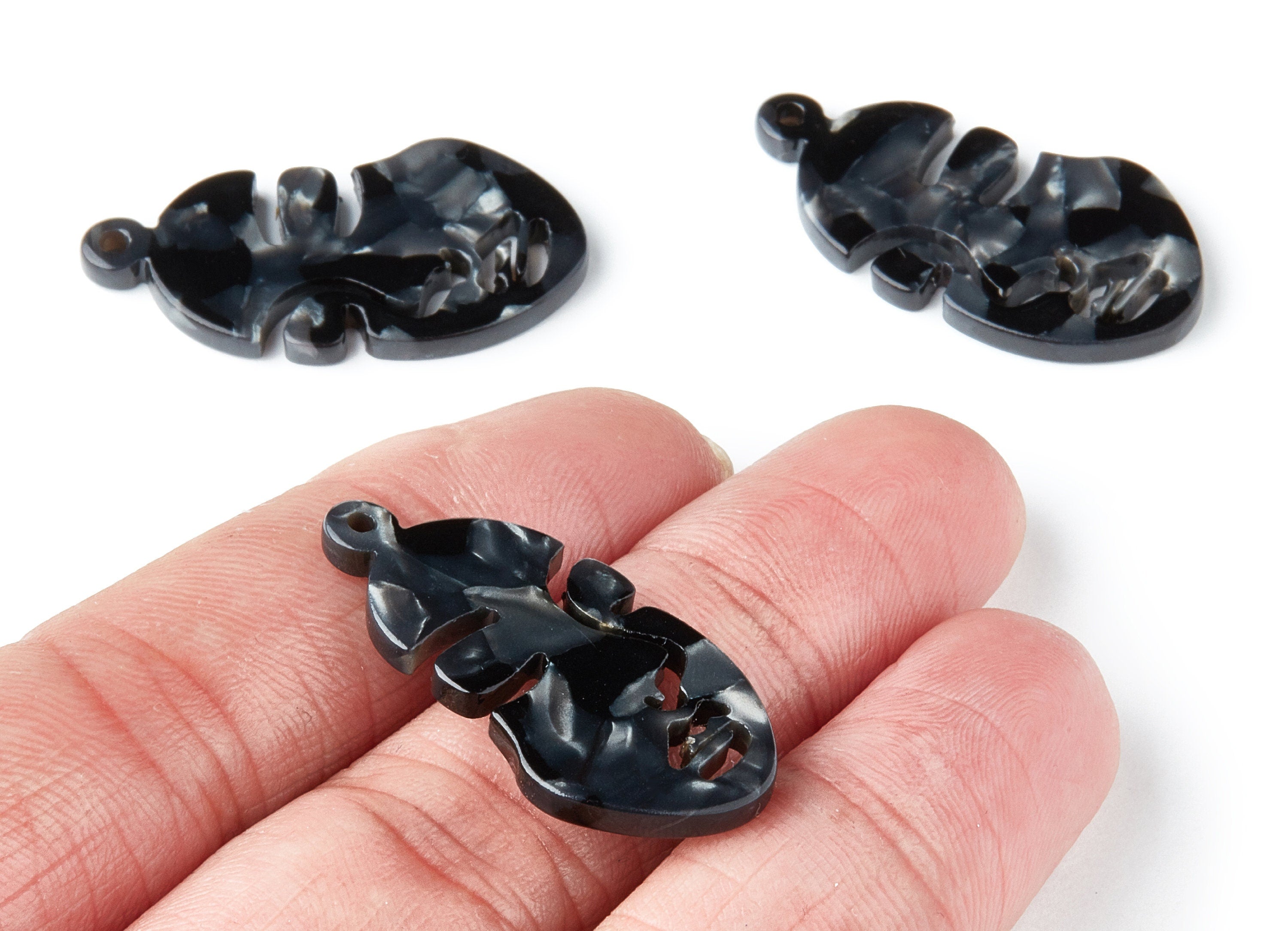 Acetate Face Earring Charms - Face Shaped Pendant - Earring Findings - Jewelry Supplies - Color Code:A48 - 33.56x17.33x2.94mm - AC1369G - DOMEDBAZAAR