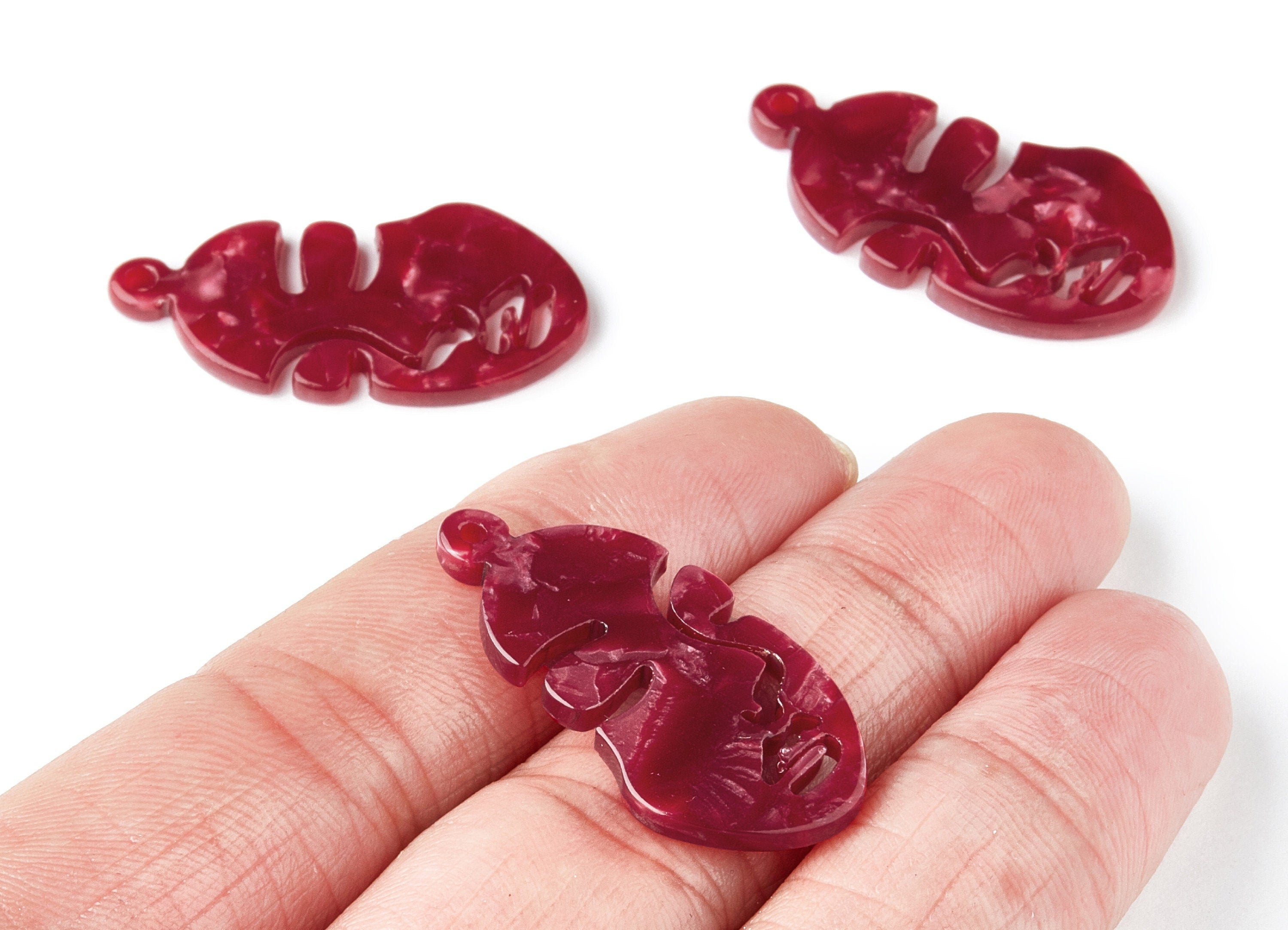 Acetate Face Earring Charms - Face Shaped Pendant - Earring Findings - Jewelry Supplies - Color Code:A47 - 33.56x17.33x2.94mm - AC1369H - DOMEDBAZAAR