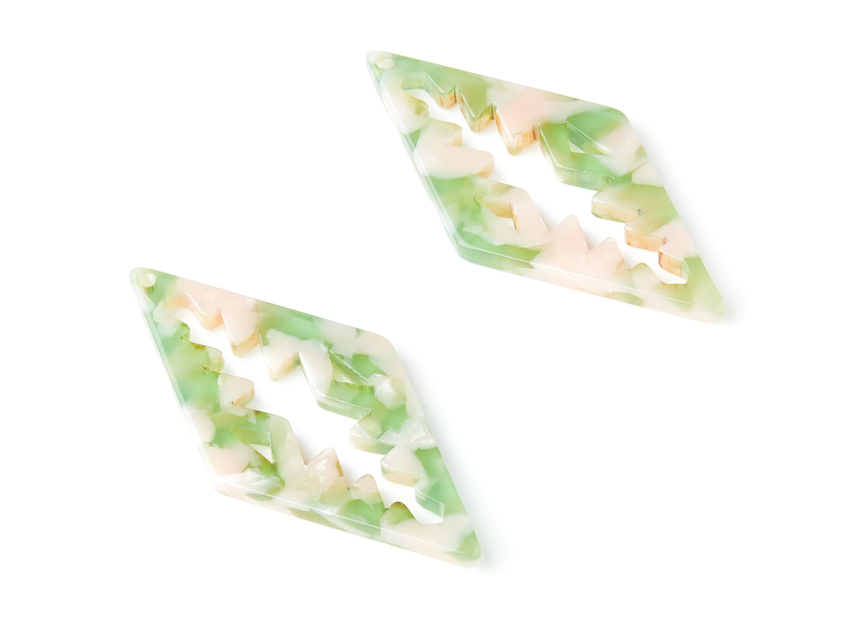 Acetate Rhombus Earring Charms - Rhombus Shaped Pendant - Earring Findings - Jewelry Supplies - Color Code: A38 - 50.3x24.5x2.78mm - AC1373H - DOMEDBAZAAR