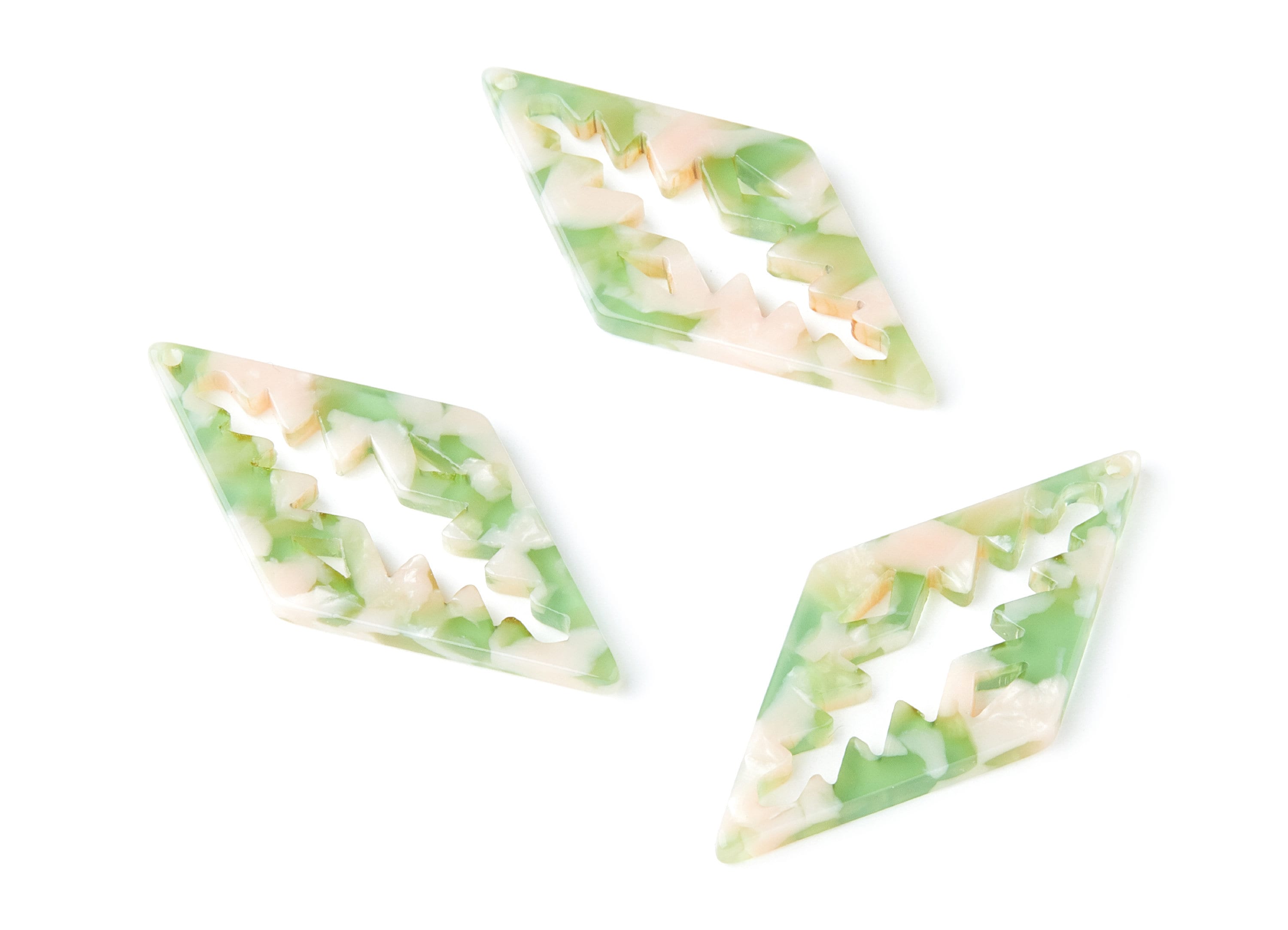 Acetate Rhombus Earring Charms - Rhombus Shaped Pendant - Earring Findings - Jewelry Supplies - Color Code: A38 - 50.3x24.5x2.78mm - AC1373H - DOMEDBAZAAR