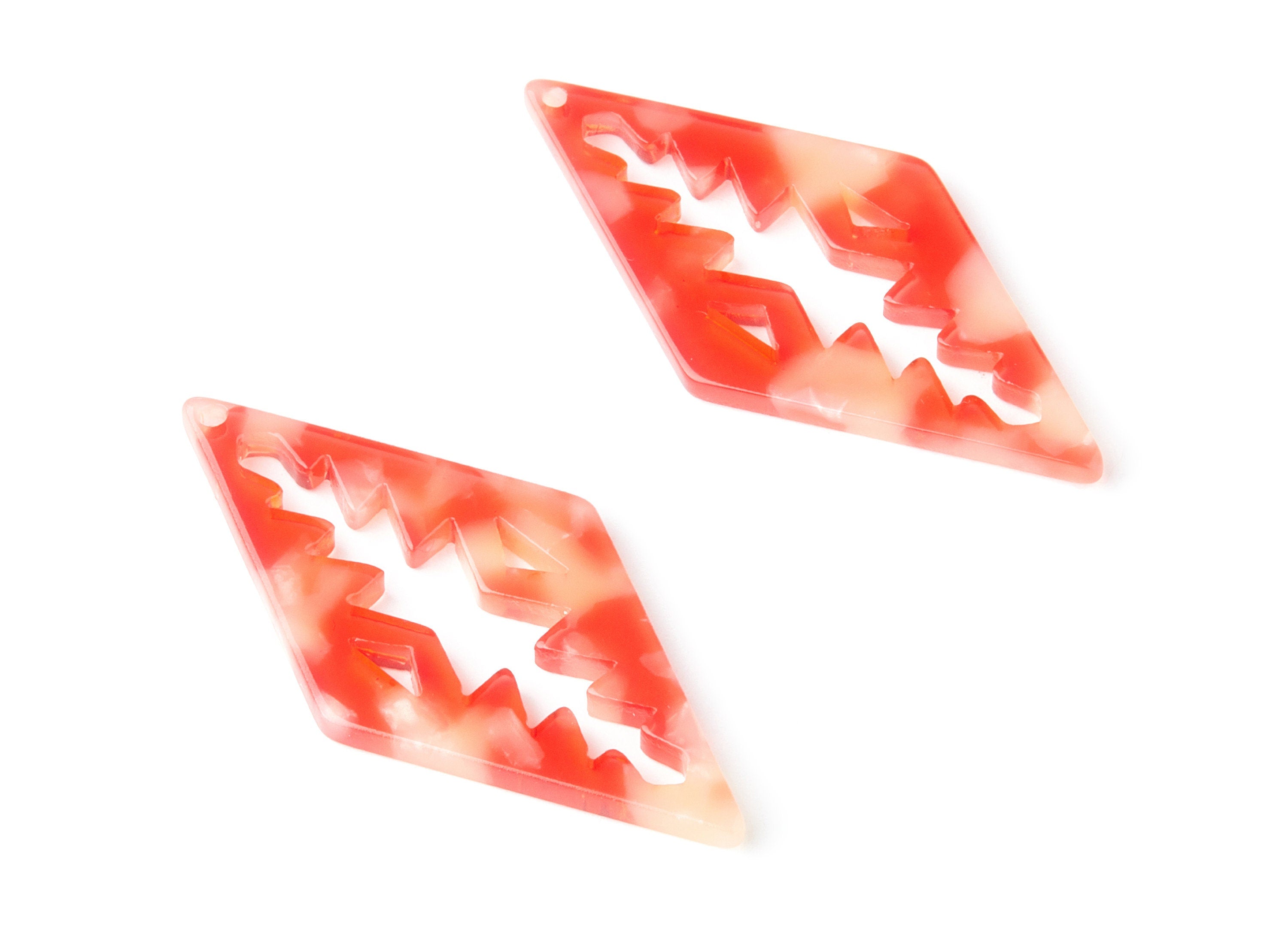 Acetate Rhombus Earring Charms - Rhombus Shaped Pendant - Earring Findings - Jewelry Supplies - Color Code: A34 - 50.3x24.5x2.78mm - AC1373J - DOMEDBAZAAR