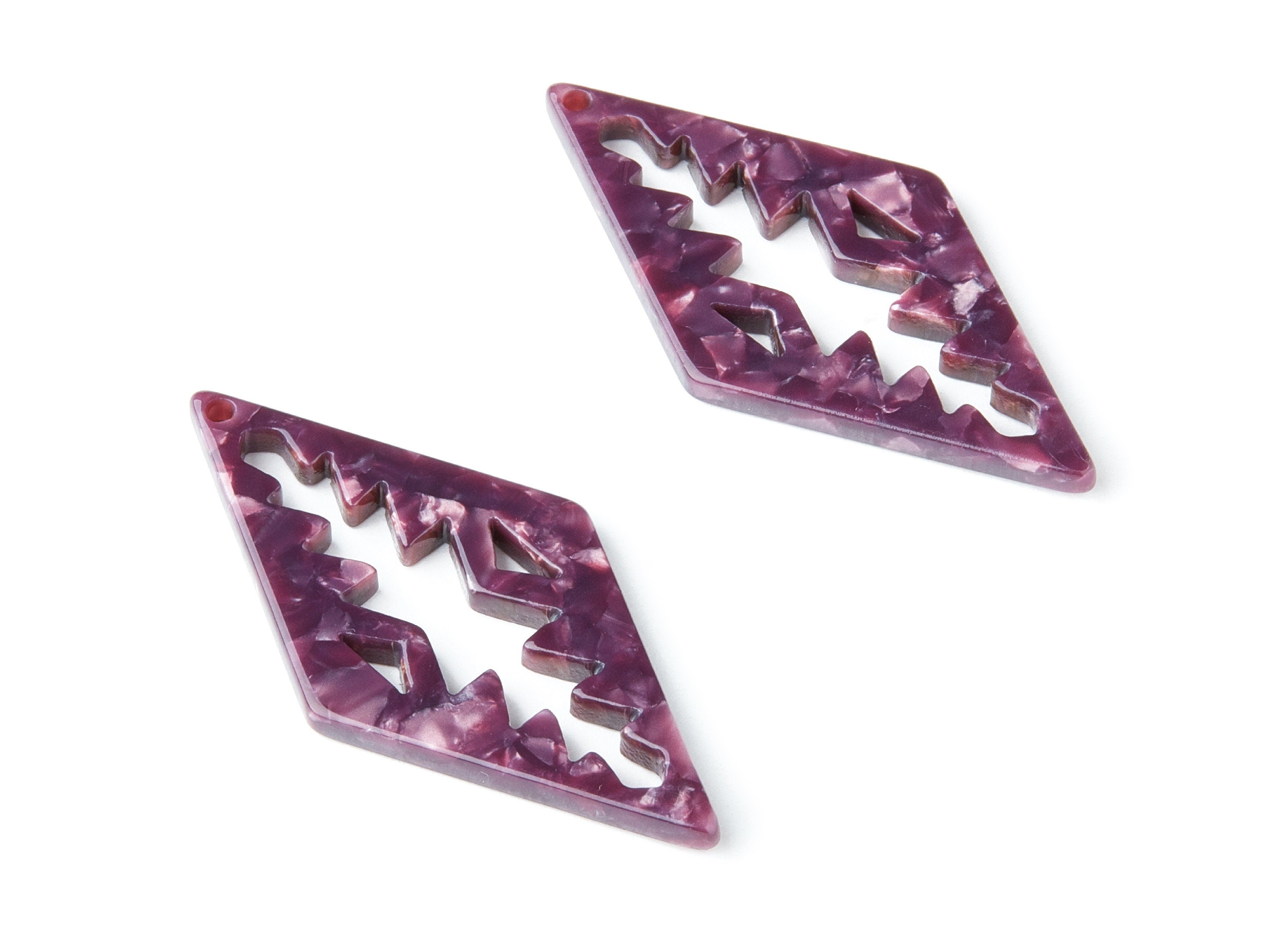 Acetate Rhombus Earring Charm - Acrylic Rhombus Pendant - Earring Findings - Jewelry Supplies - Color Code: A41 - 50.3x24.5x2.78mm - AC1373K - DOMEDBAZAAR